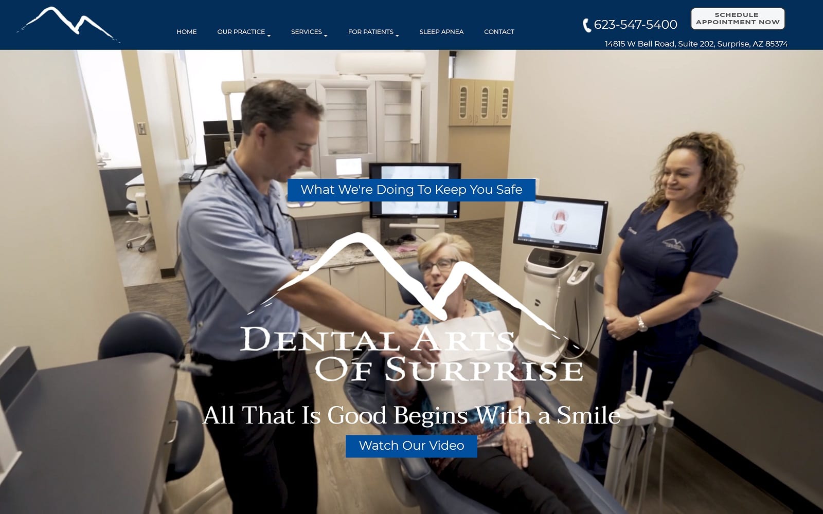 The Screenshot of Dental Arts of Surprise doneberhartdds.com Website