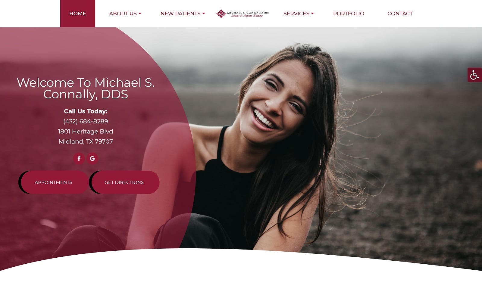 The Screenshot of Michael S. Connally DDS drconnally.com Website