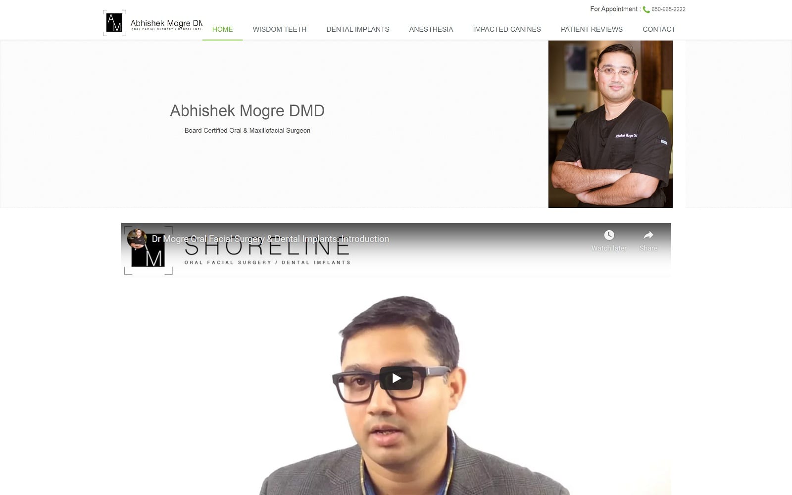 The Screenshot of Dr Mogre Oral Facial Surgery & Dental Implants drmogre.com Website