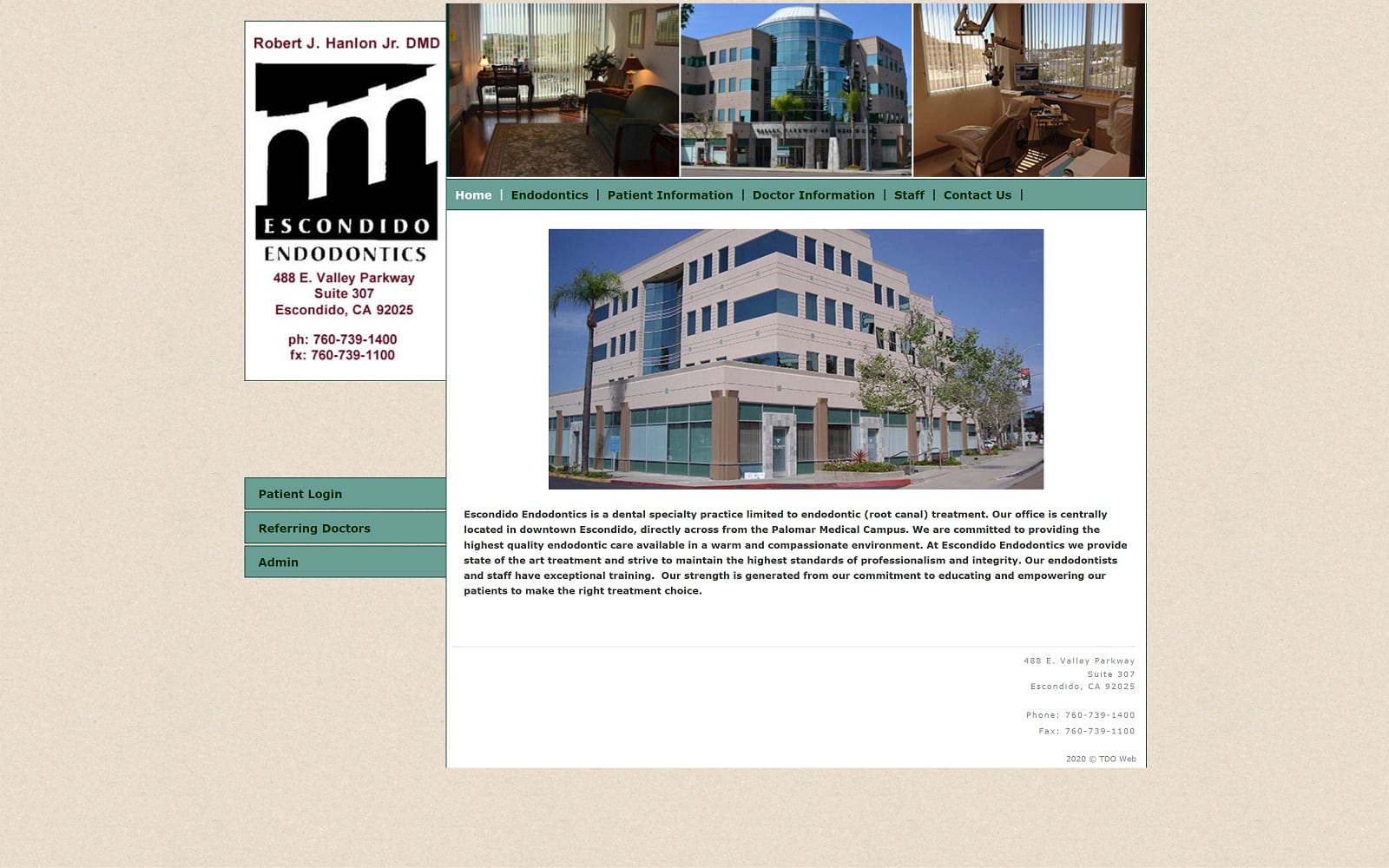 The Screenshot of Escondido Endodontics escoendo.com Website