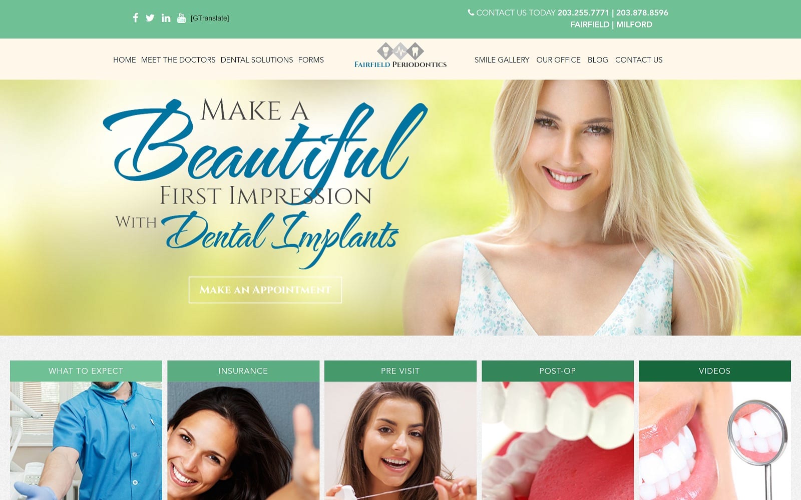 The Screenshot of Fairfield Periodontics, LLC fairfieldperiodontics.com Website