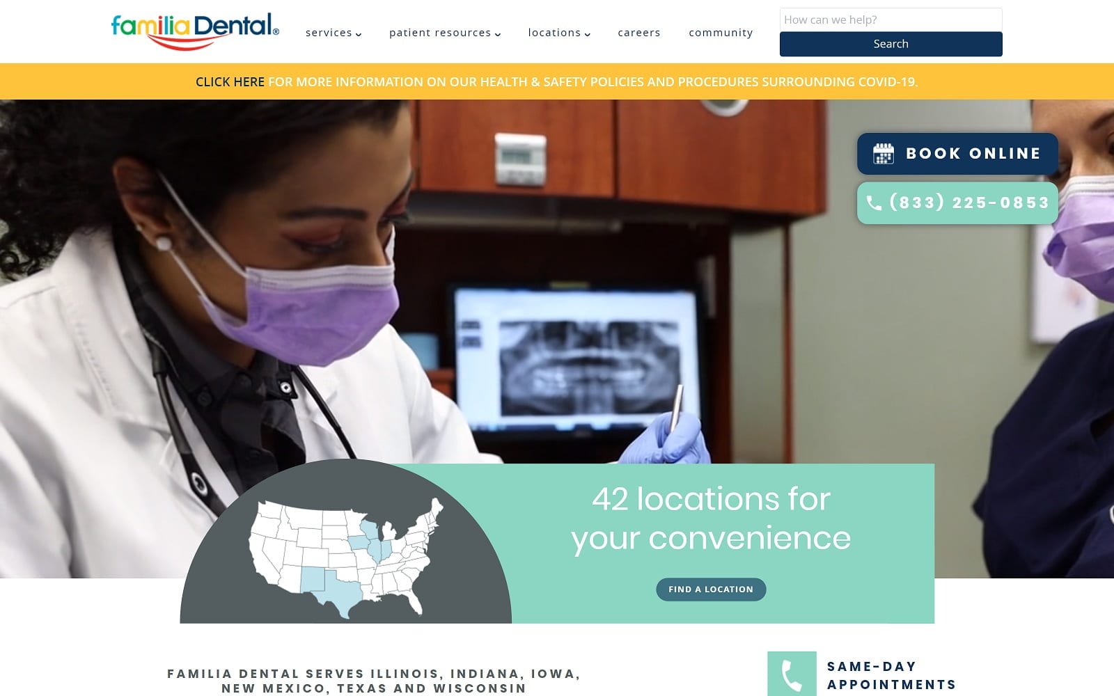 The Screenshot of Familia Dental Midland familiadental.com Website