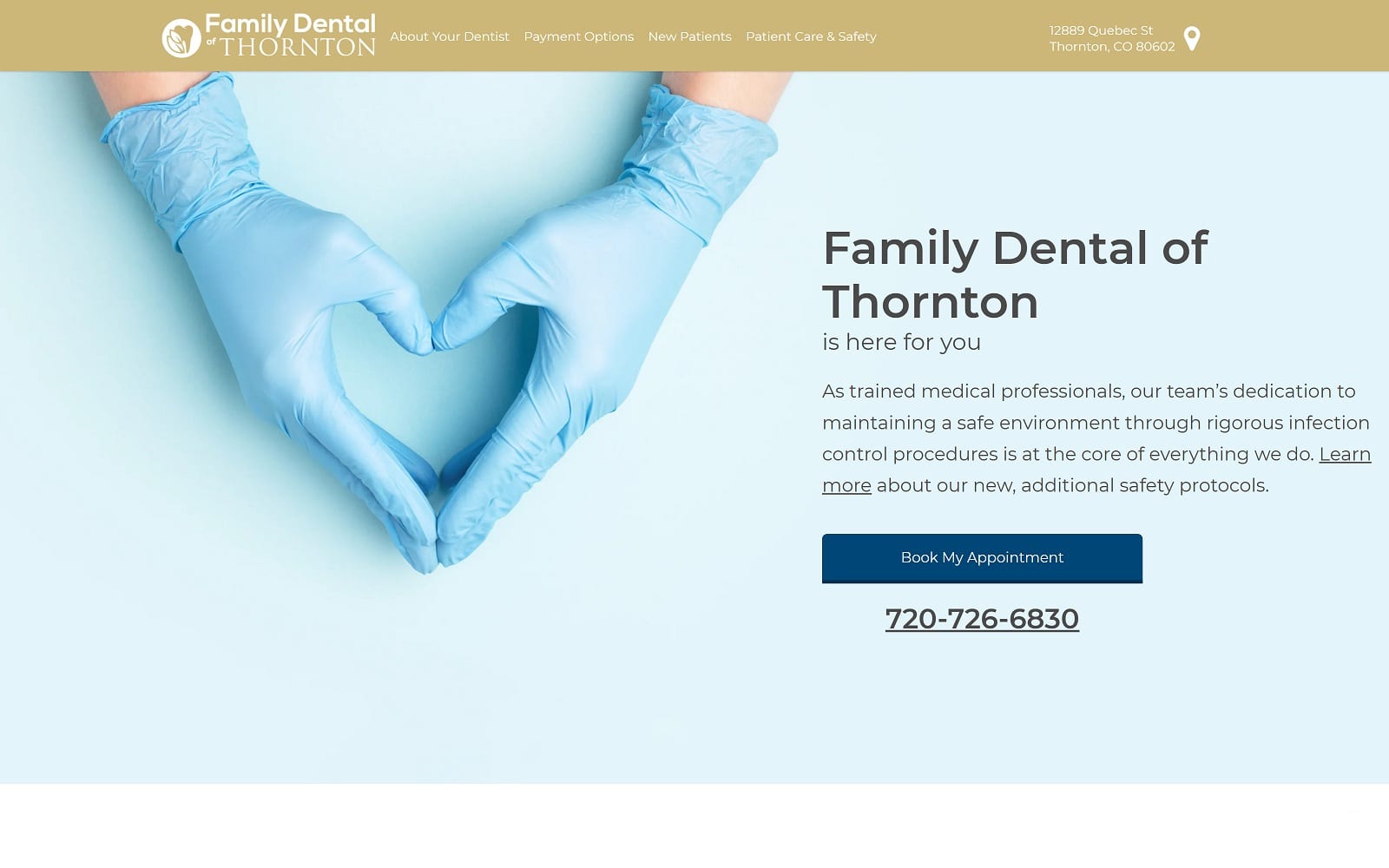 The Screenshot of Family Dental of Thornton familydentalofthornton.com Website
