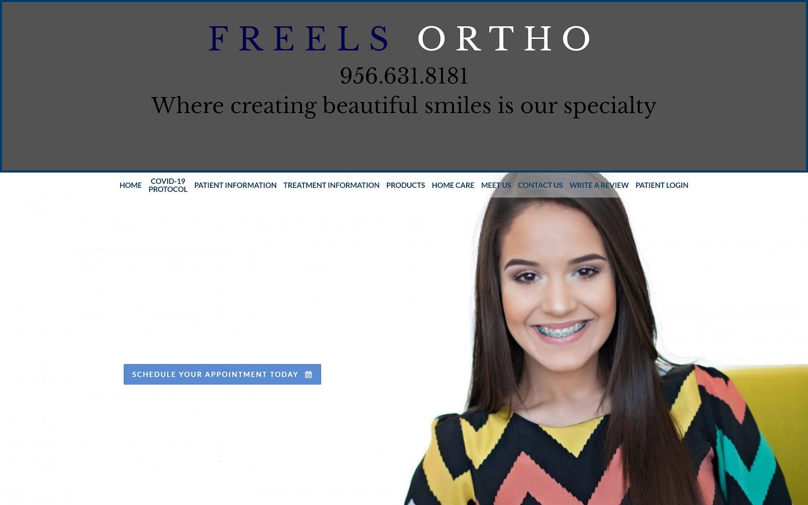 The Screenshot of Freels Orthodontics freelsorthodontics.com Website