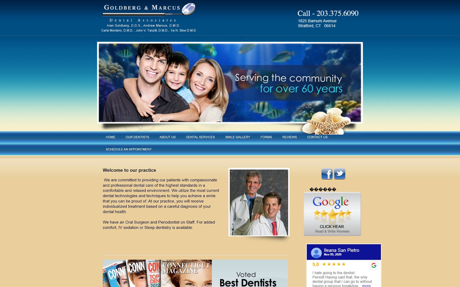The Screenshot of Goldberg & Marcus Dental Associates goldbergmarcusdental.com Website