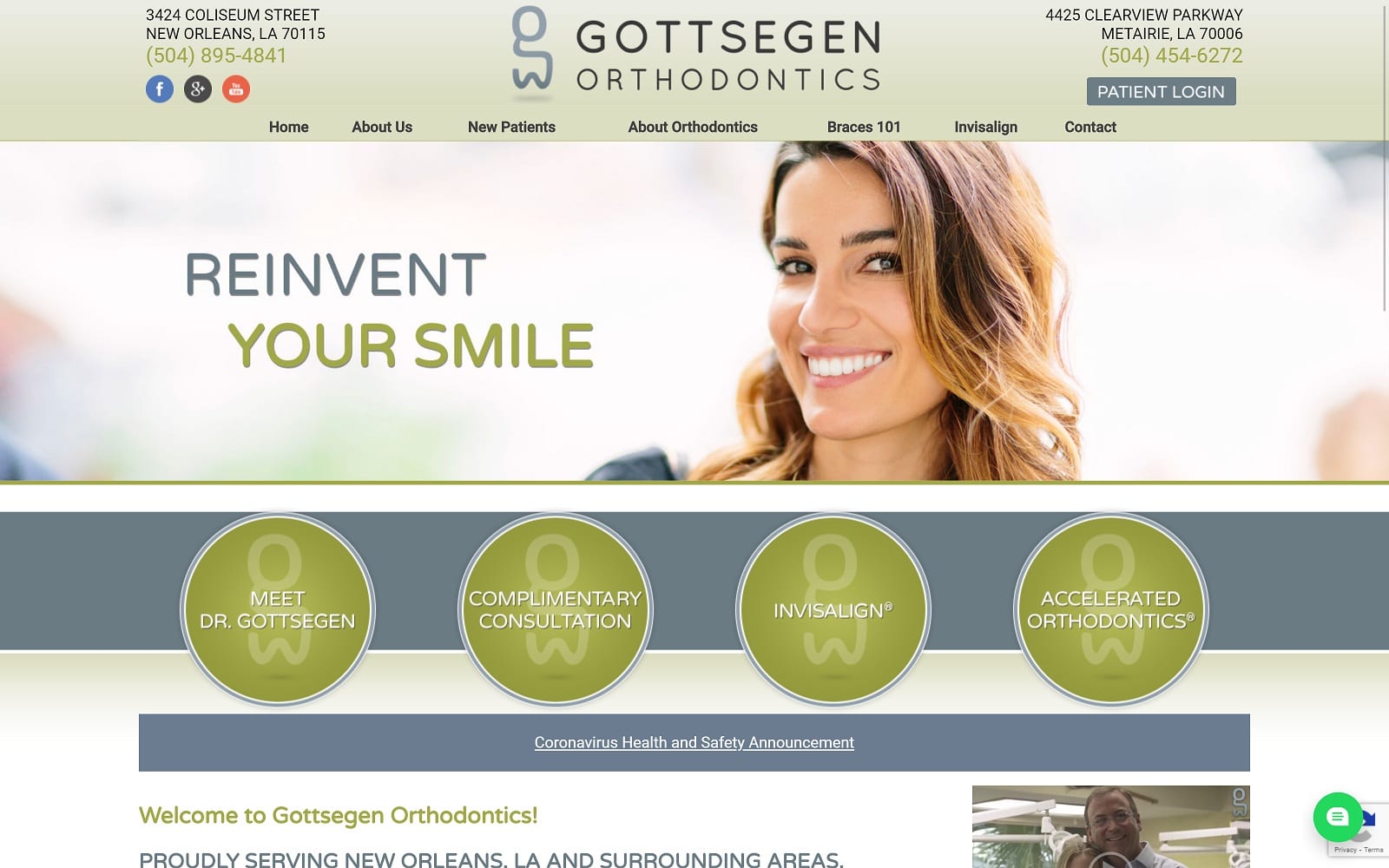 The Screenshot of Gottsegen Orthodontics gottsegenorthodontics.com Website