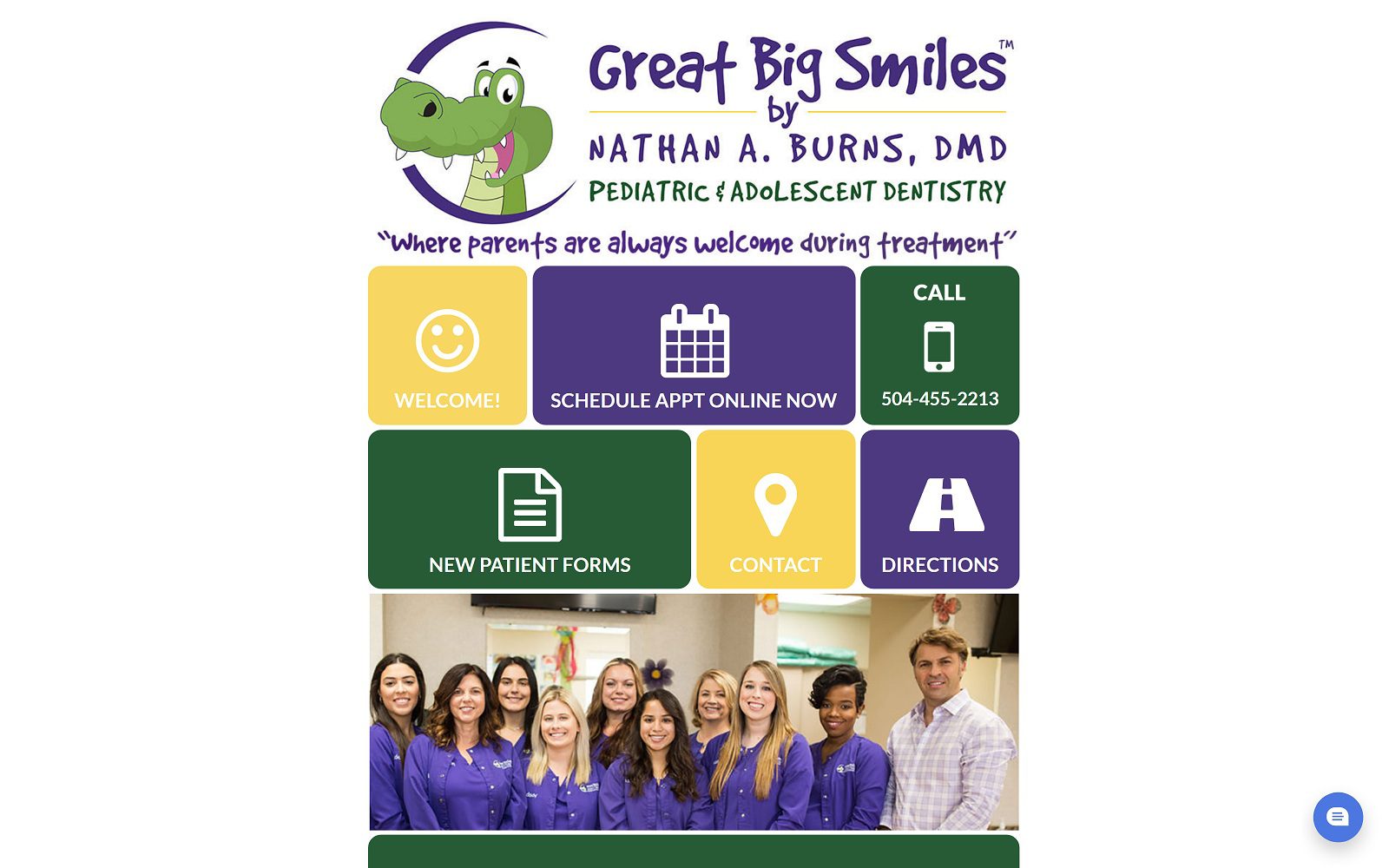 The Screenshot of Dr. Nathan A. Burns, DMD greatbigsmiles.com Website
