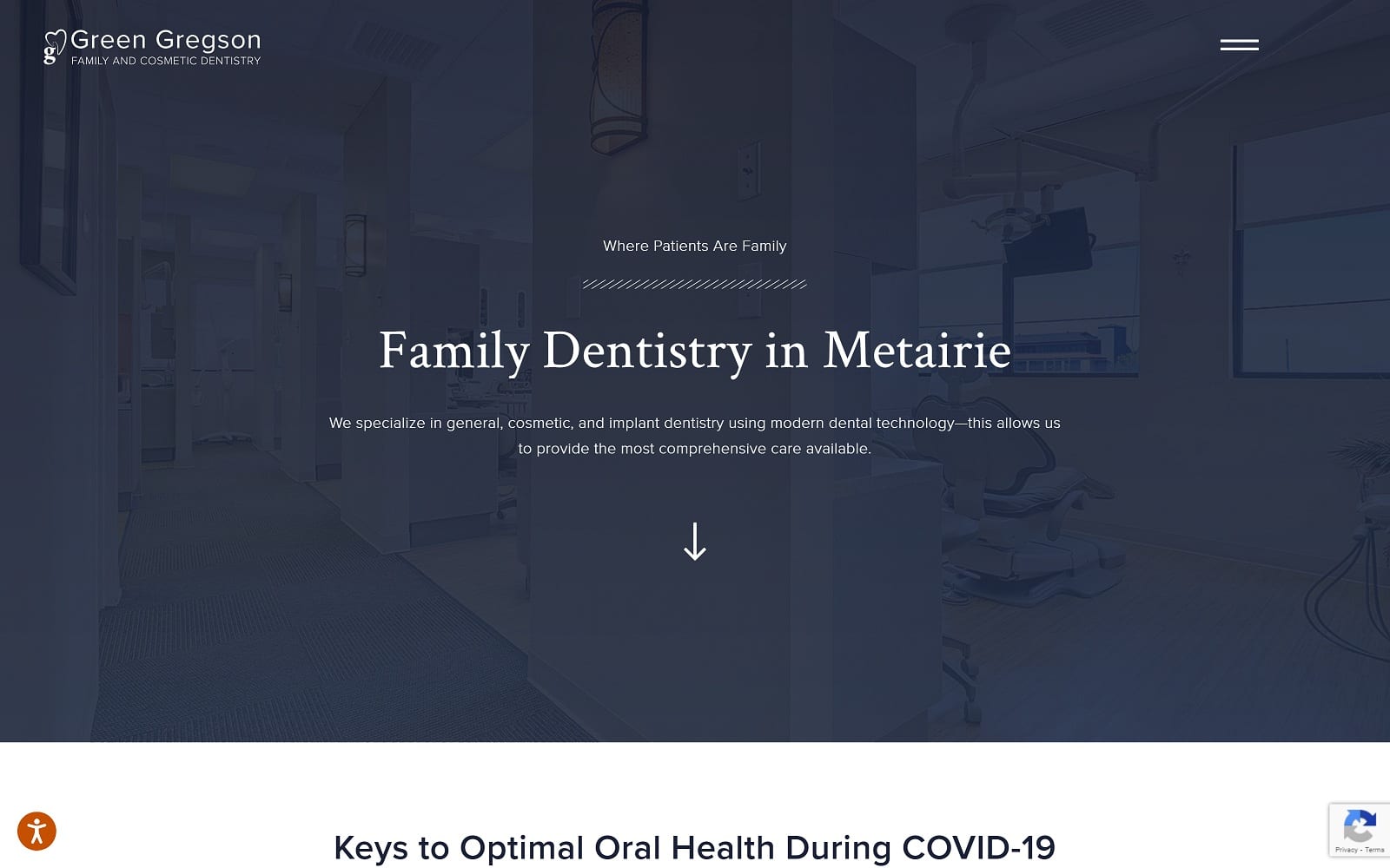 The Screenshot of Green Gregson Family Dentistry greengregsondds.com Website