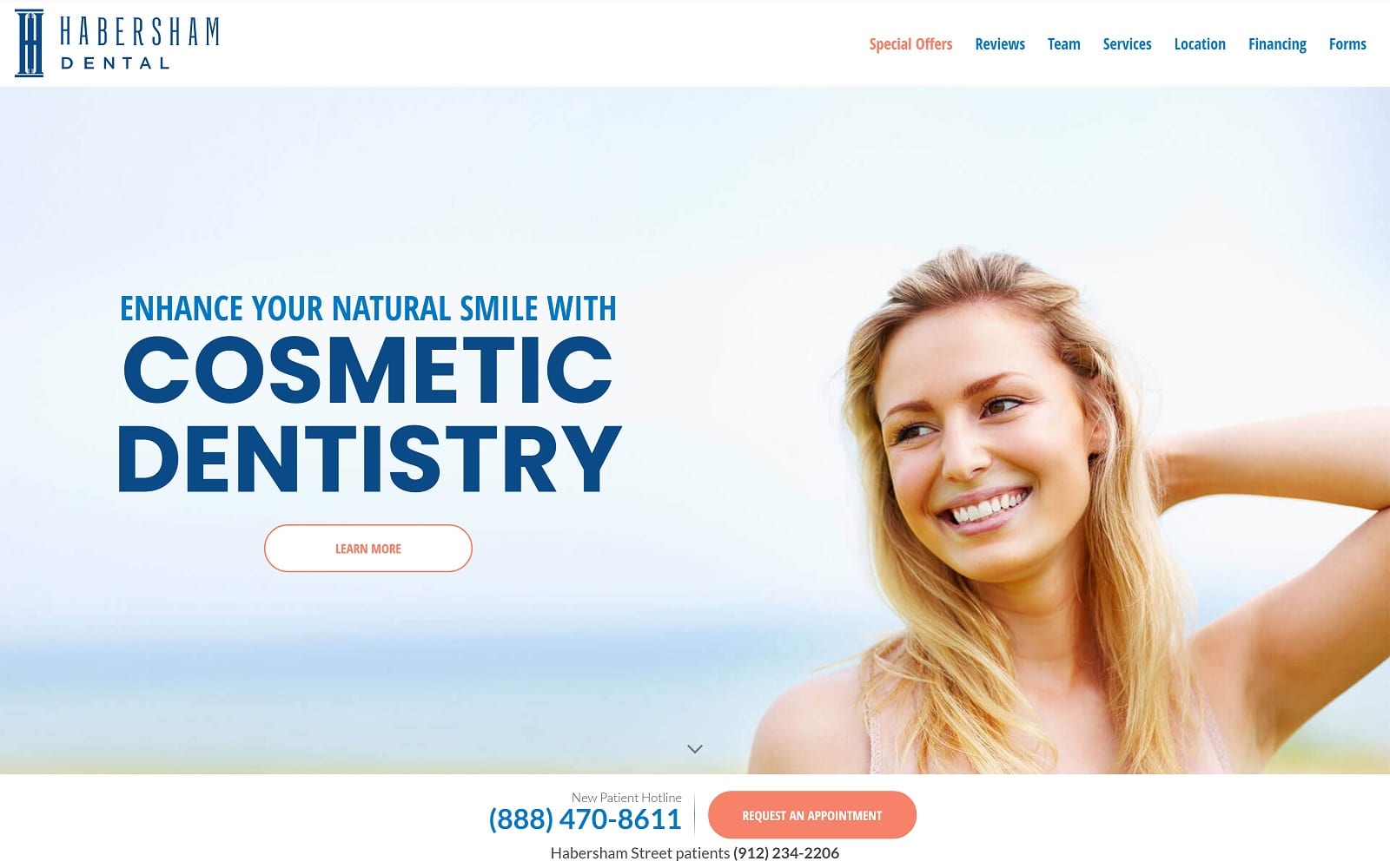 The Screenshot of Habersham Dental habershamdental.com Website