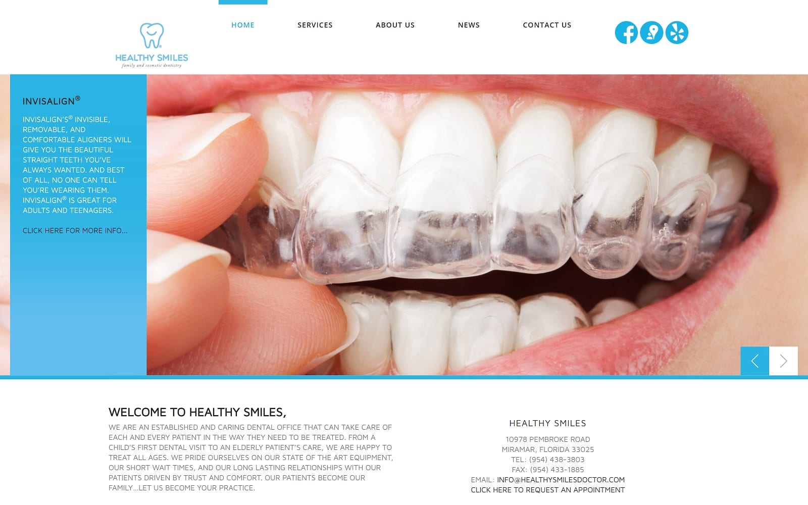 The Screenshot of Healthy Smiles: Family & Cosmetic Dentistry healthysmilesdoctor.com Website