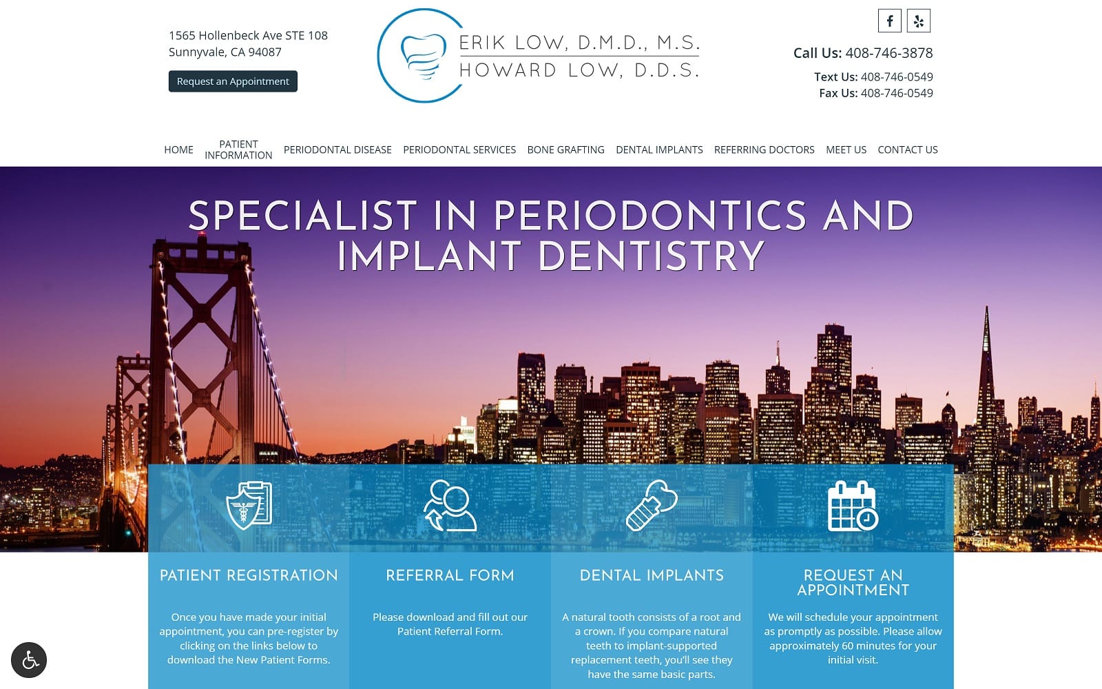 The Screenshot of Erik Low, D.M.D., M.S., Inc. hlowdds.com Website