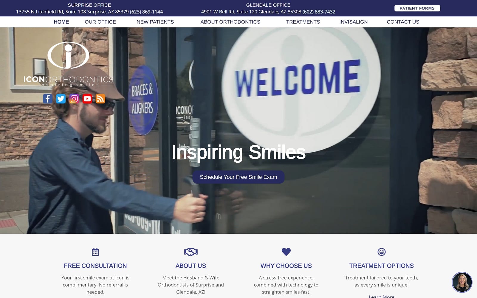 The Screenshot of Icon Orthodontics: Surprise iconbraces.com Website