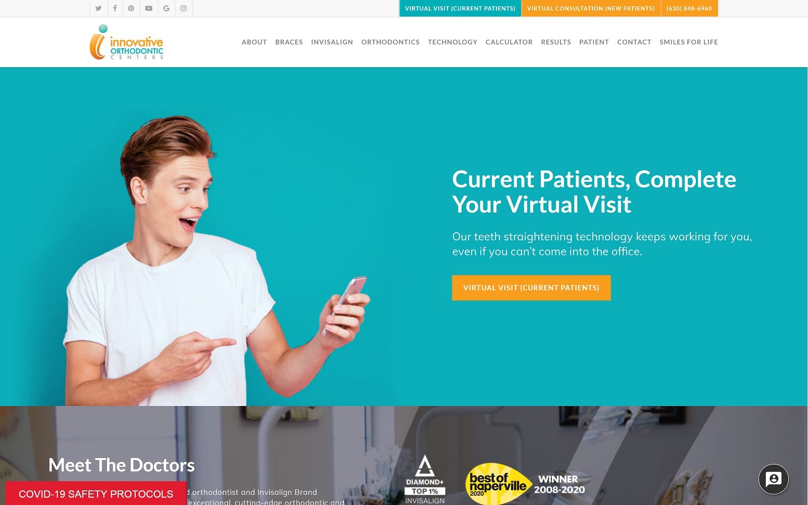 The Screenshot of Innovative Orthodontic Centers Naperville innovativeorthocenters.com Website 