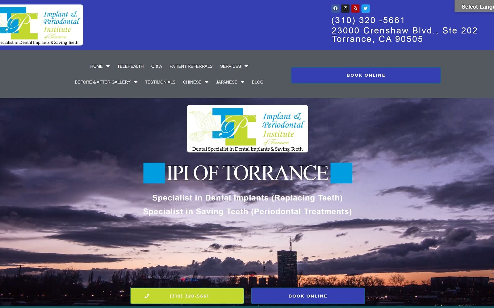 The Screenshot of IPI of Torrance ipioftorrance.com Website