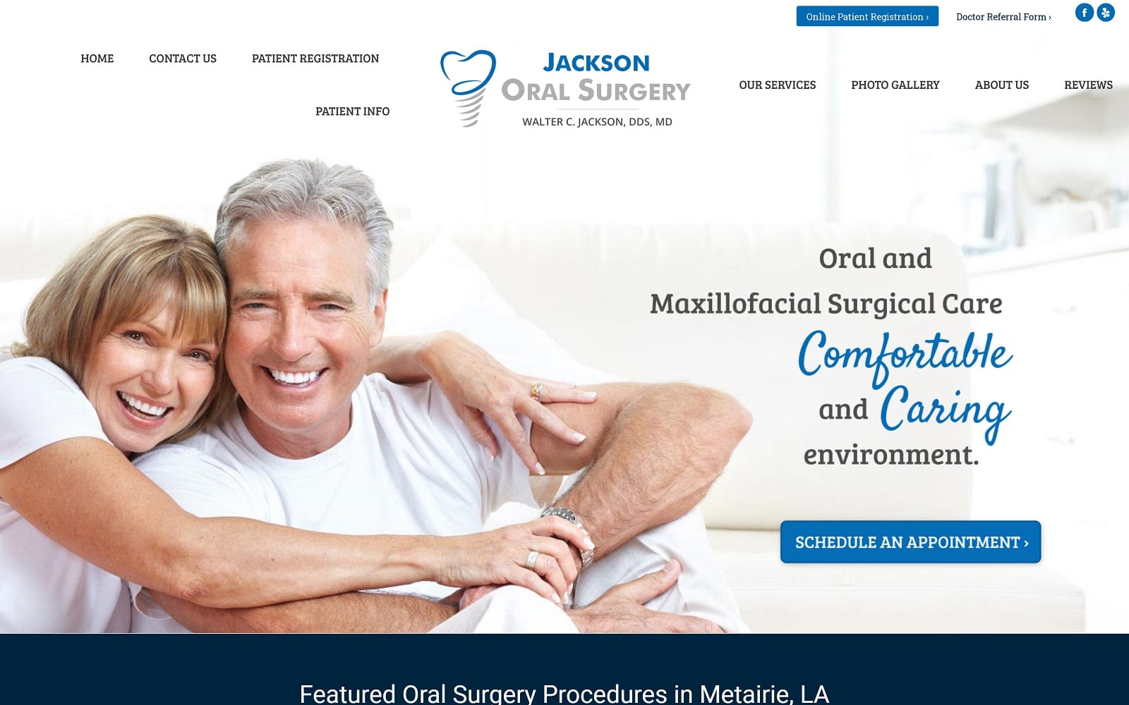 The Screenshot of Jackson Oral Surgery: Walter C. Jackson, DDS, MD jacksonoralsurgery.com