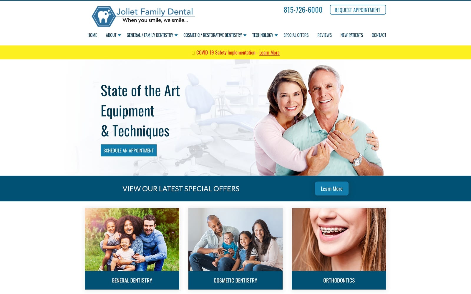 The Screenshot of Joliet Family Dental jolietfamilydental.org Website