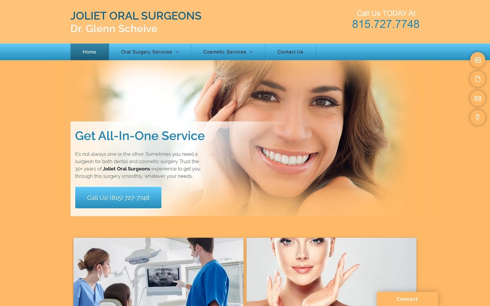 The Screenshot of Joliet Oral Surgeons jolietoralsurgeons.com Dr. Glenn Scheive Website