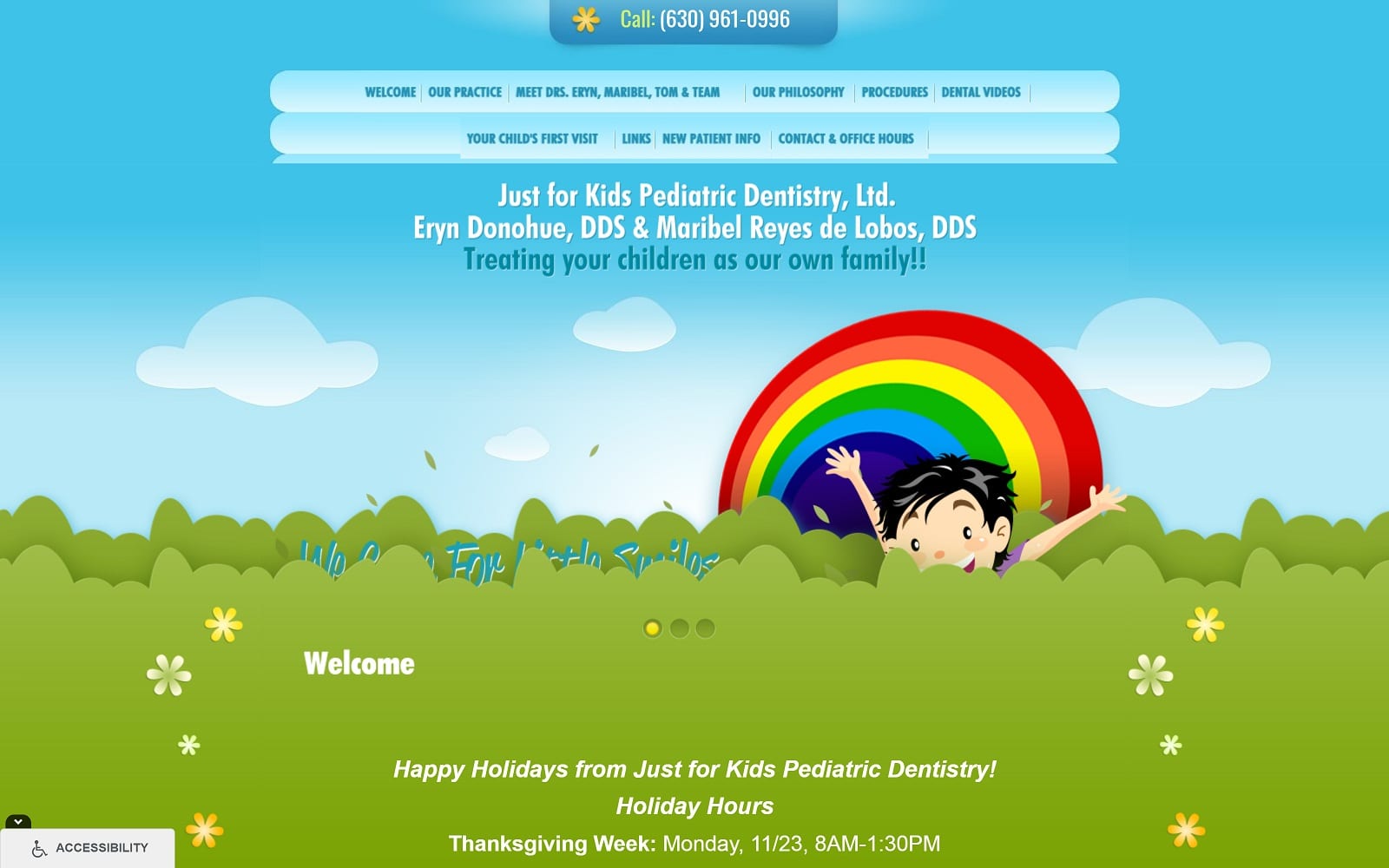 The Screenshot of Just For Kids Pediatric Dentistry justforkidsnaperville.com Dr. Tom Donohue Website