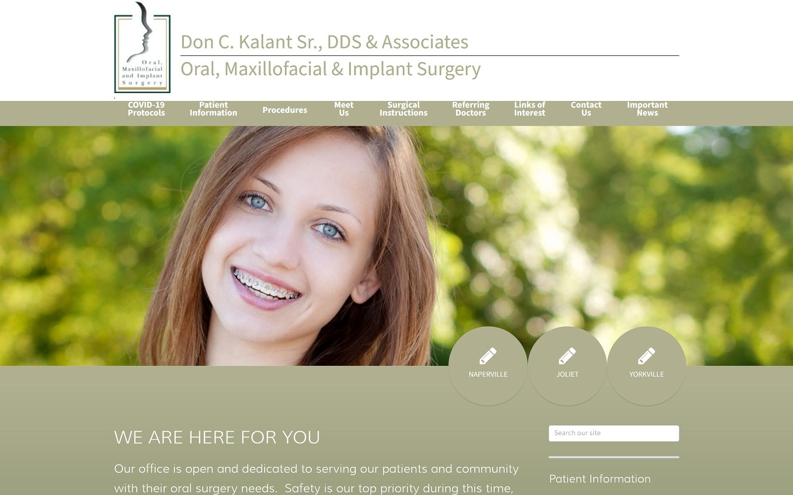 The Screenshot of Don C. Kalant Sr. DDS, FACD, FICD kalantoms.com Website