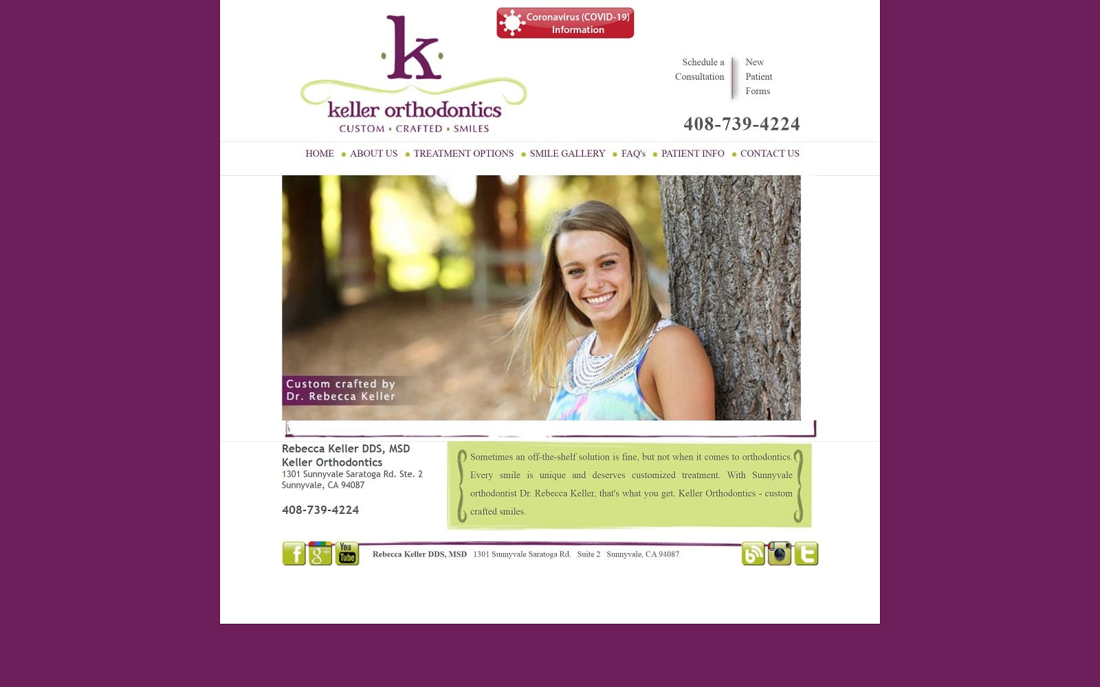 The Screenshot of Keller Orthodontics-Rebecca Keller DDS MSD kellerortho.com Website