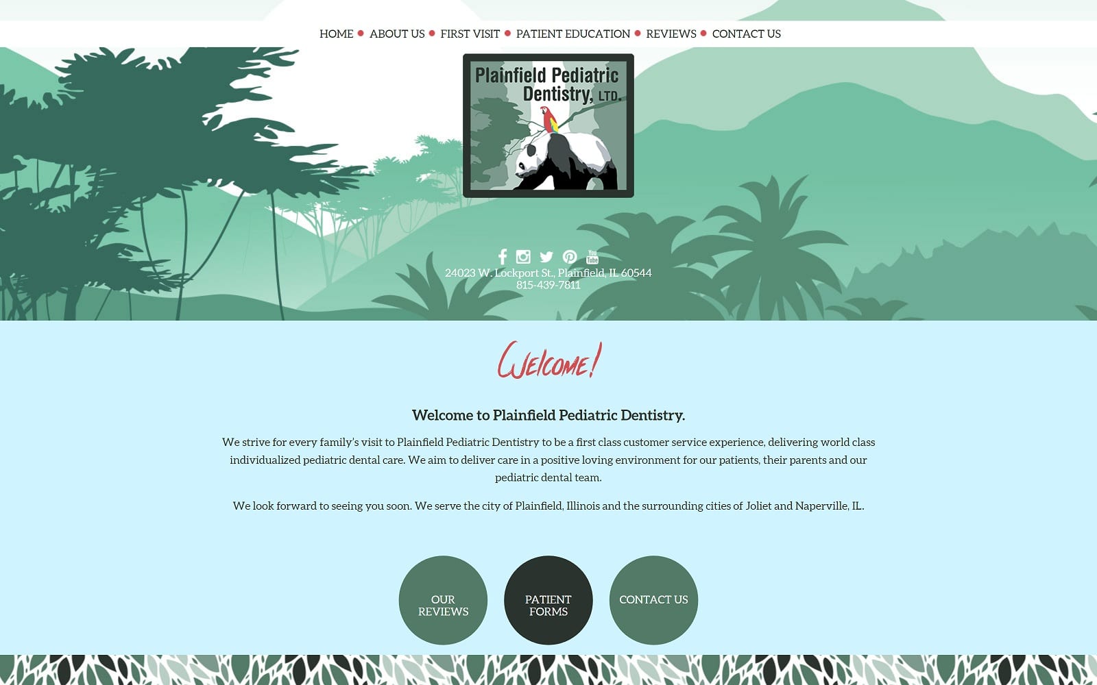The Screenshot of Plainfield Pediatric Dentistry kidsgreatsmiles.com Website