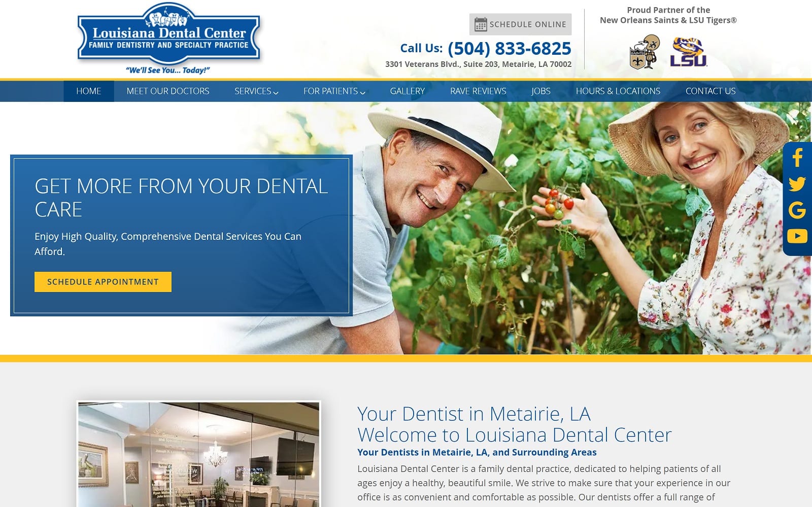 The Screenshot of Louisiana Dental Center - Metairie ladentalcentermetairie.com Website