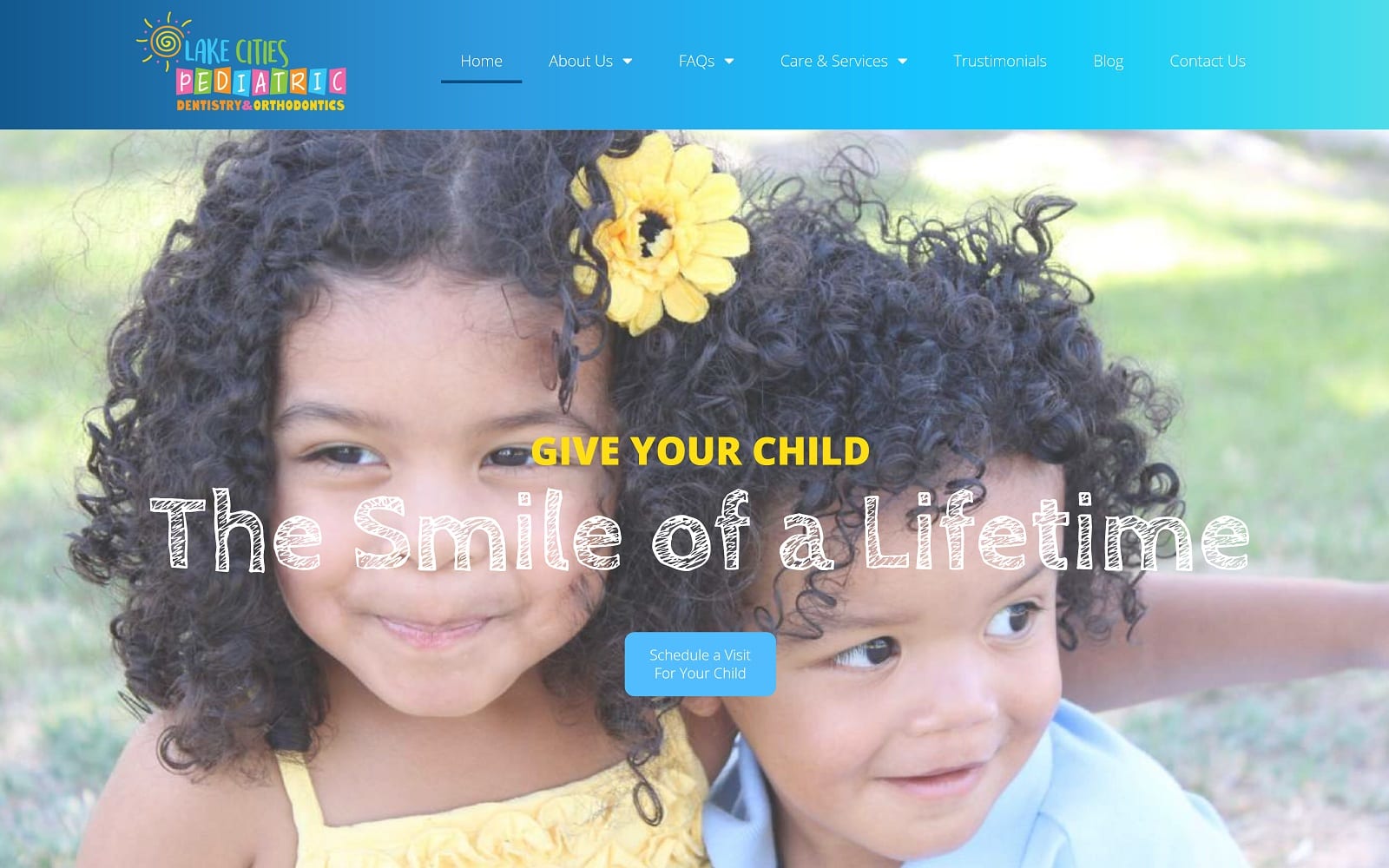 The Screenshot of Lake Cities Pediatric Dentistry & Orthodontics lakecitiespdo.com