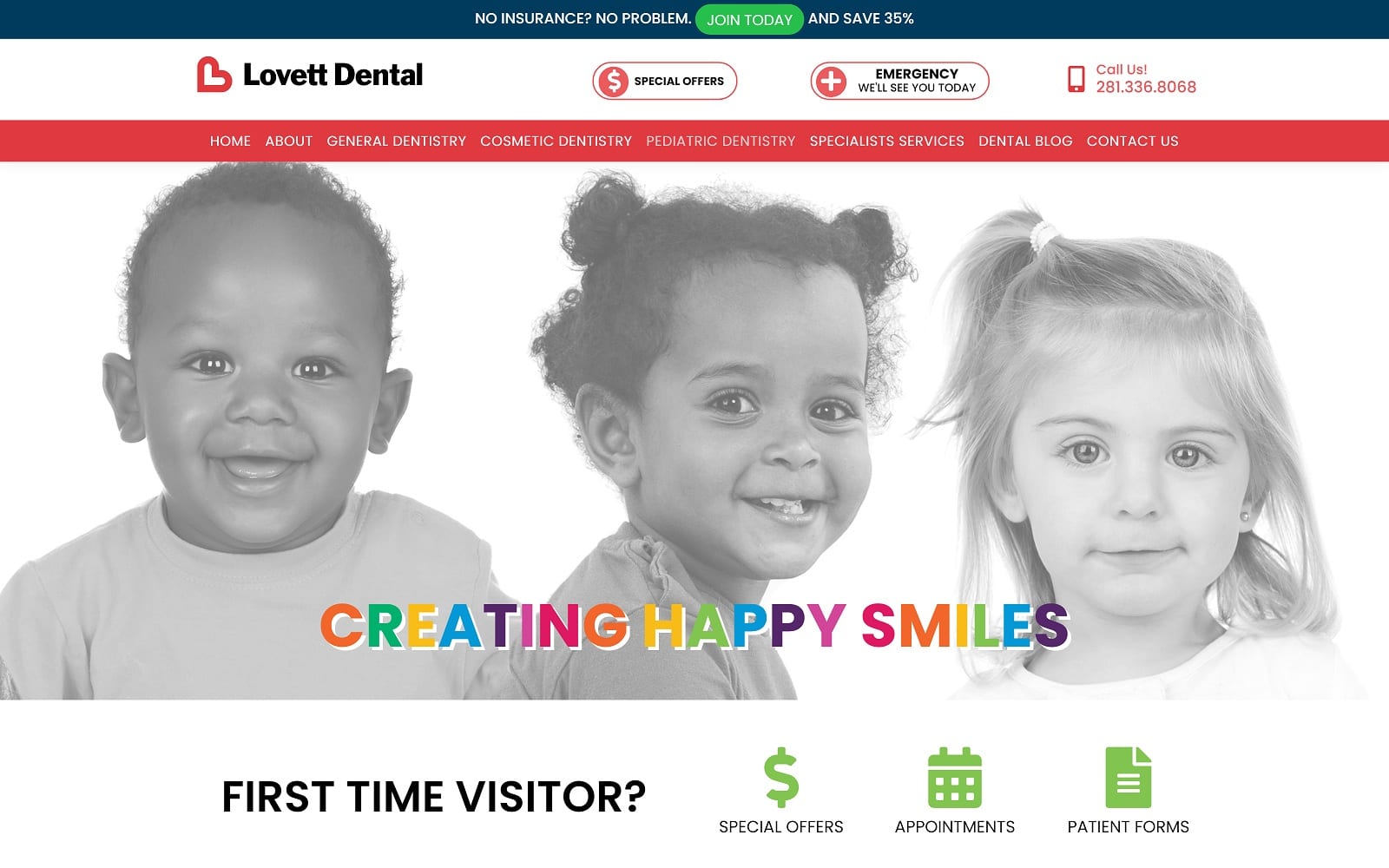 The Screenshot of Lovett Dental Pasadena lovettdentistrypasadena.com Website