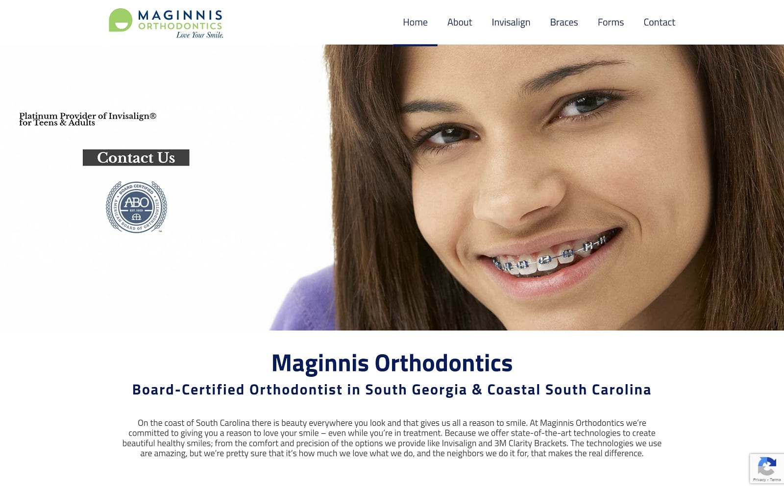 The Screenshot of Maginnis Orthodontics maginnisorthodontics.com Website