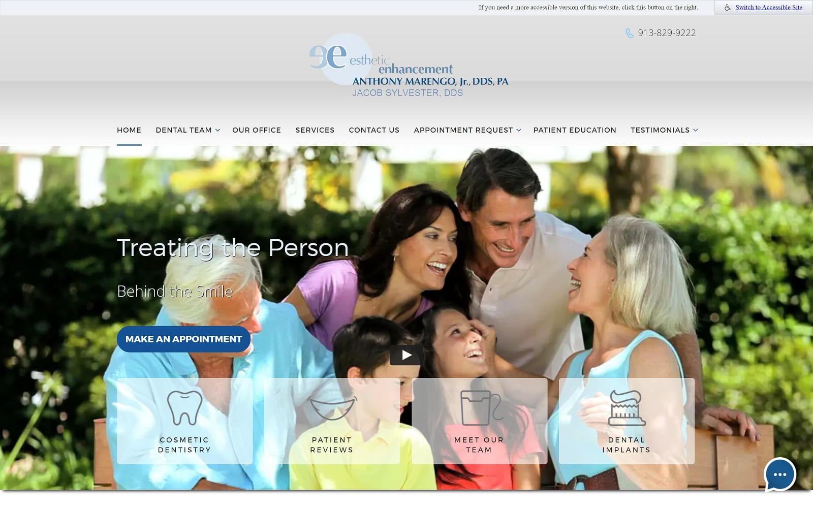 The Screenshot of Anthony Marengo Jr., DDS, PA - Esthetic Enhancement marengodds.com Website