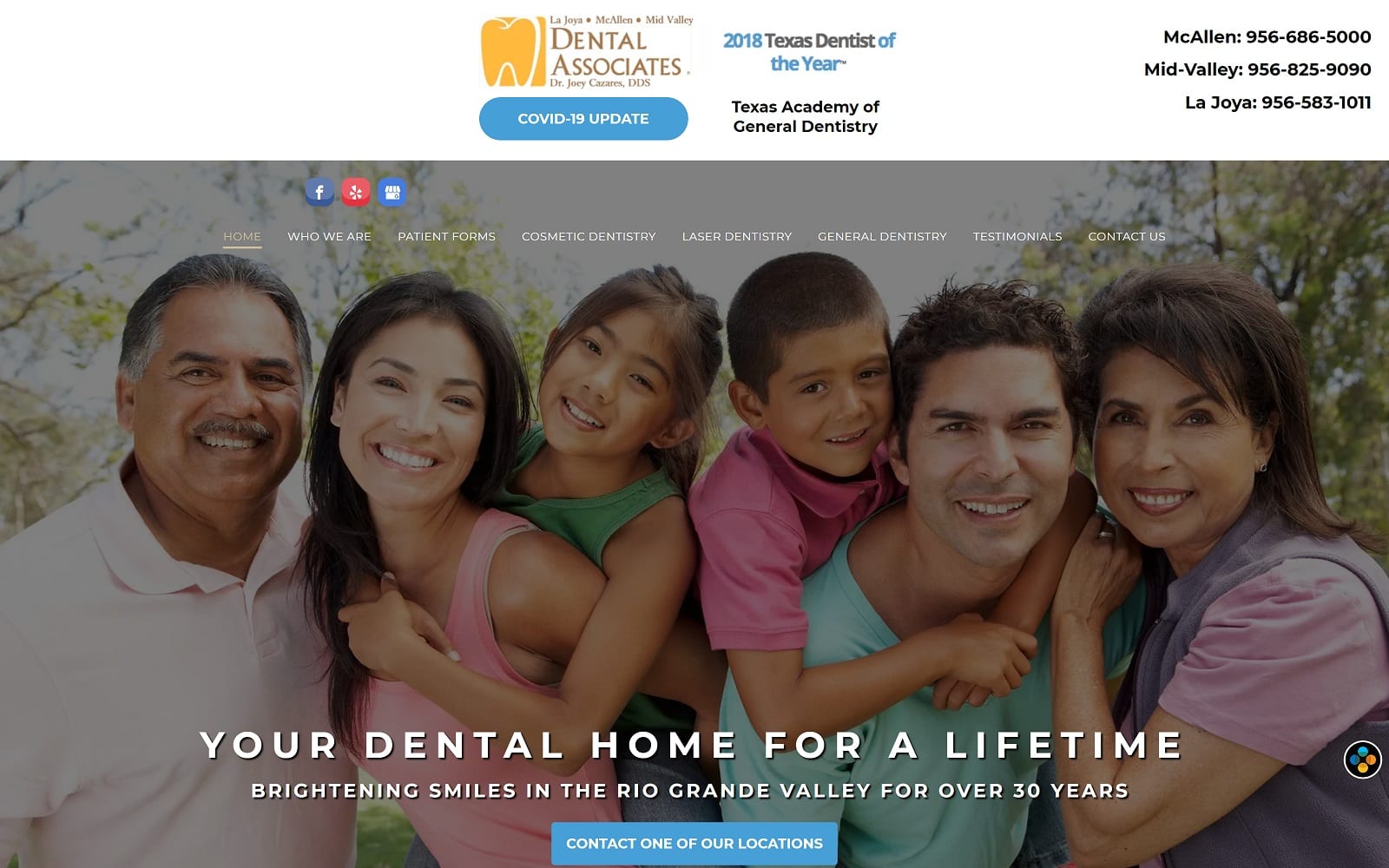 The Screenshot of McAllen Dental: Joey L. Cazares, DDS, FAGD mcallendental.com Website