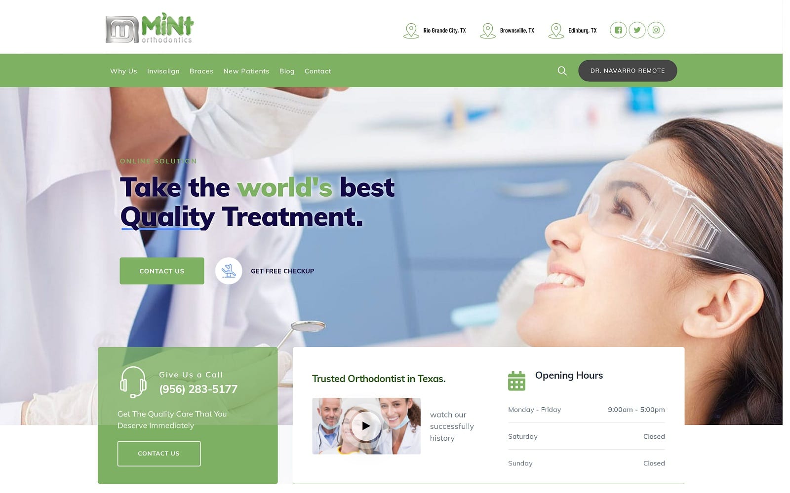 The Screenshot of Mint Orthodontics mintorthodonticstexas.com Website