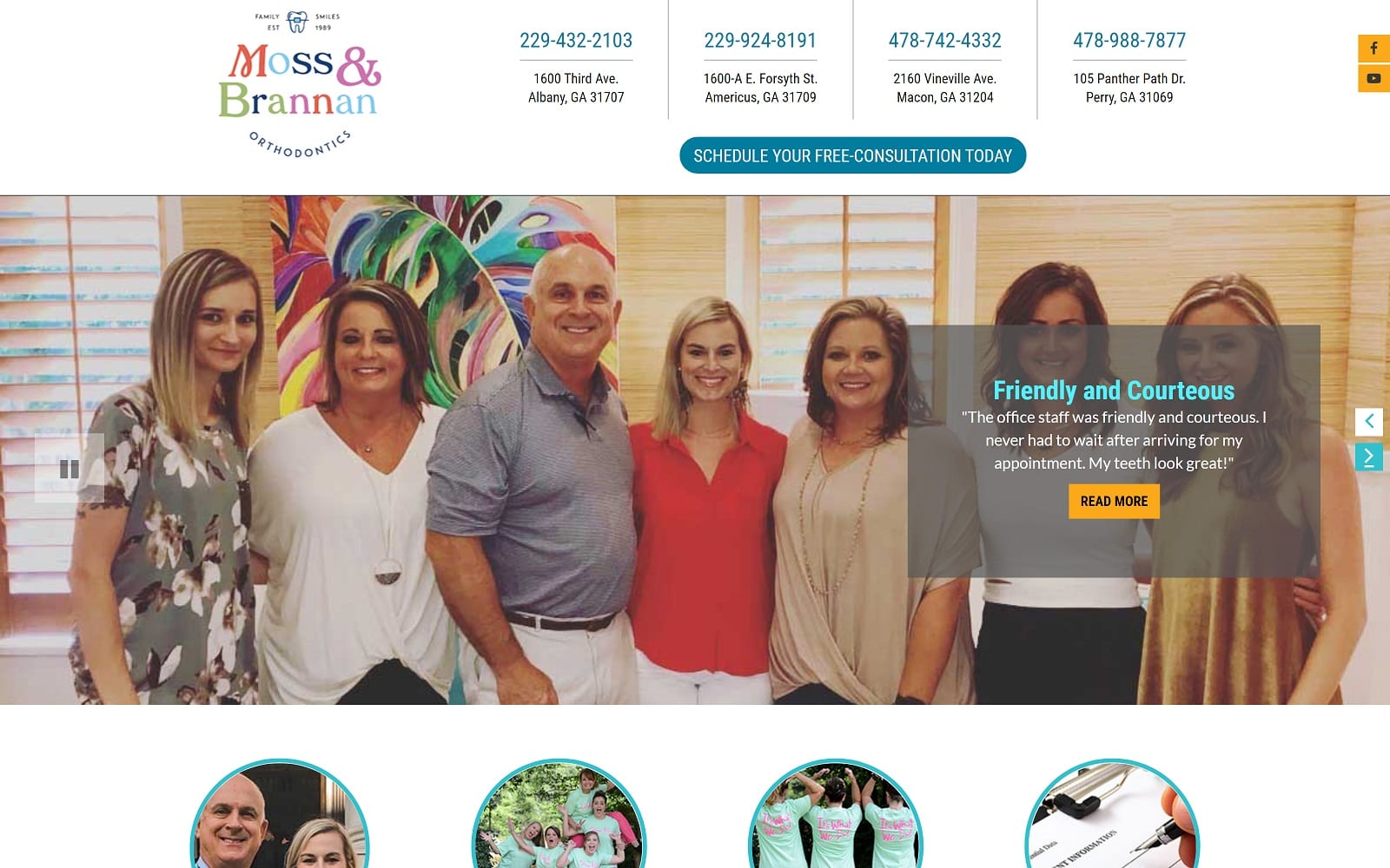 The Screenshot of Moss & Brannan Orthodontics mossortho.com Website