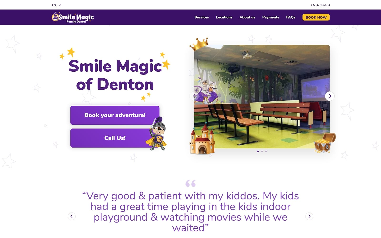 The Screenshot of Smile Magic of Denton mysmilemagic.com/locations/denton Website
