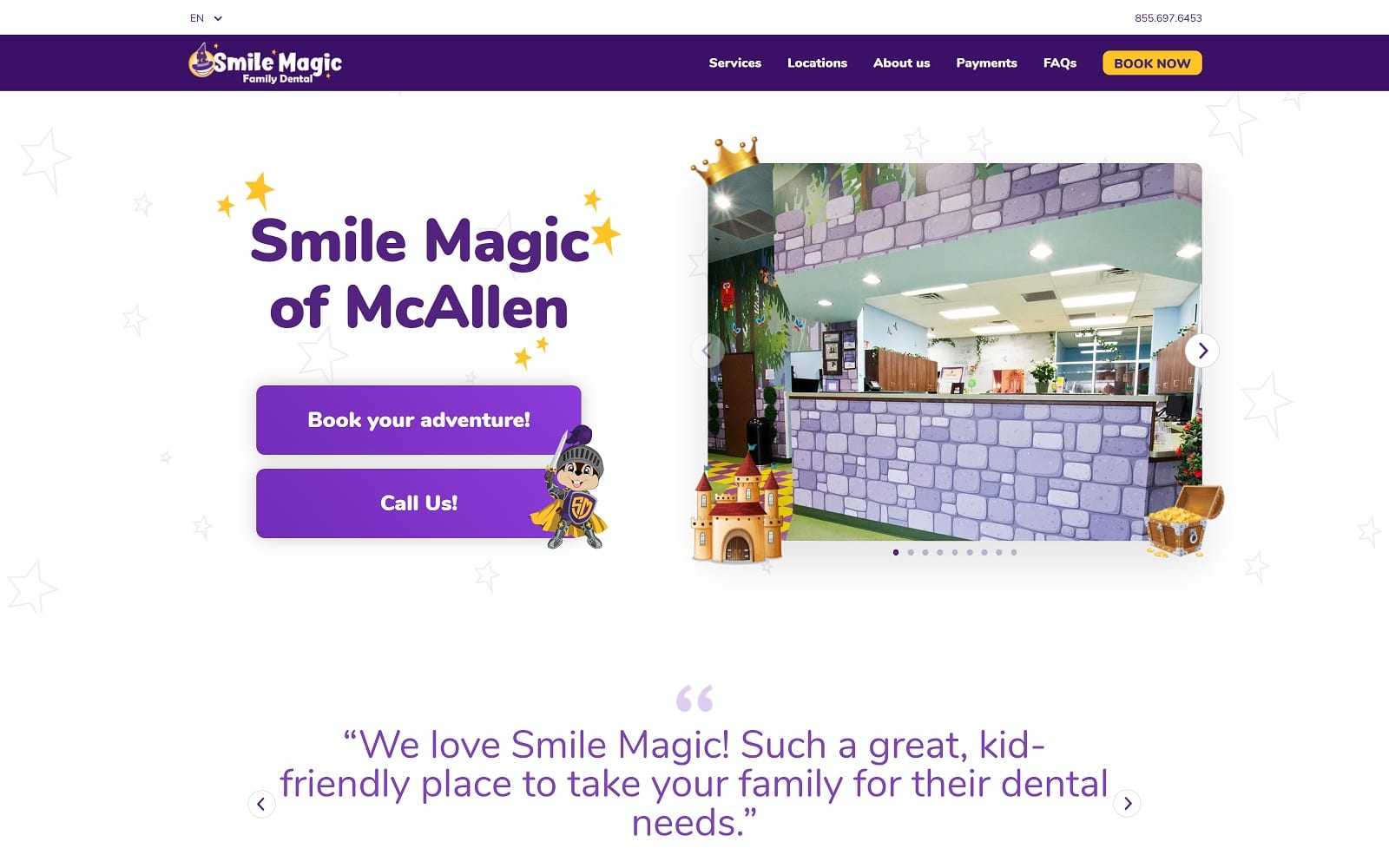 The Screenshot of Smile Magic of McAllen mysmilemagic.com/locations/mcallen/ Website
