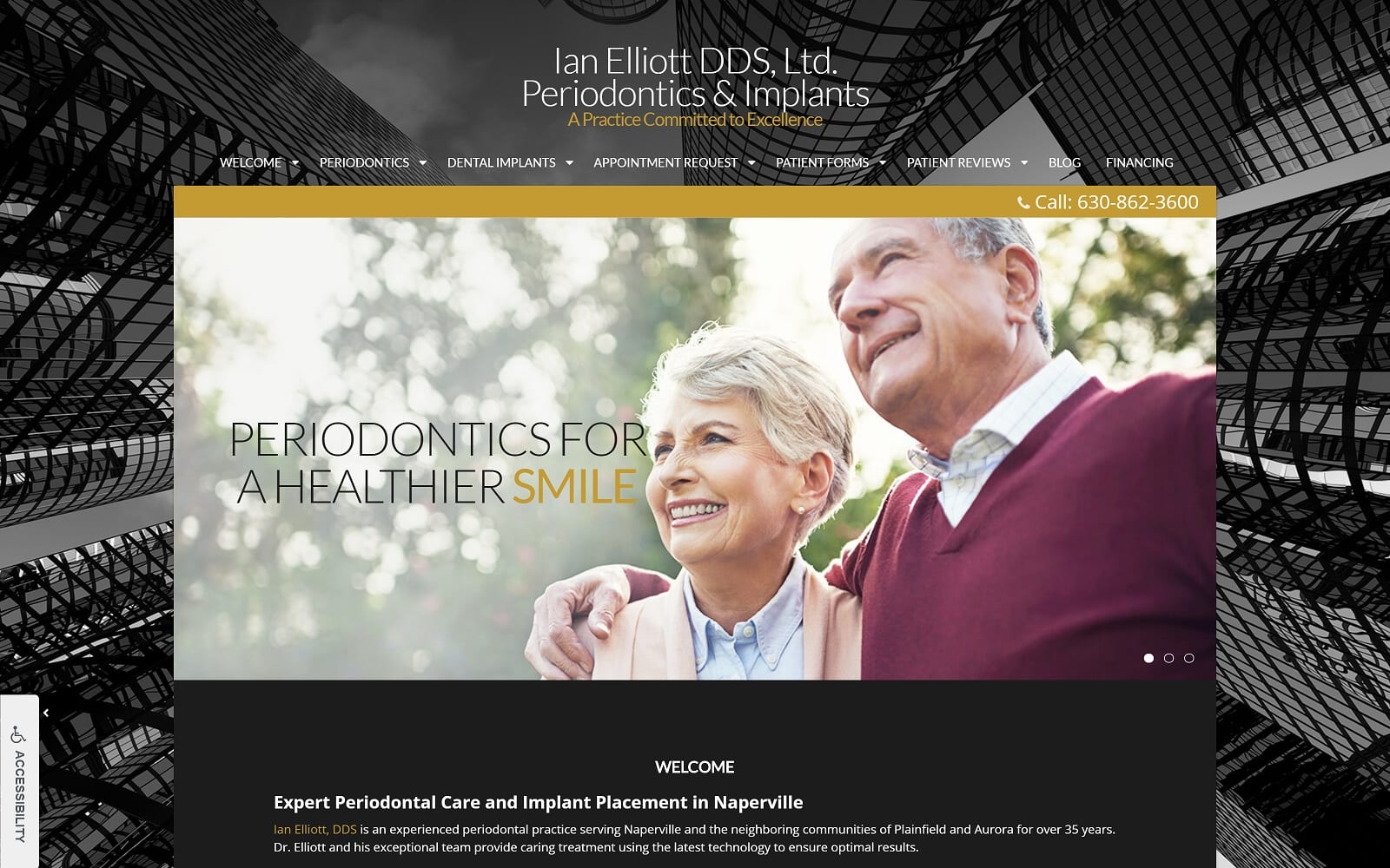 The Screenshot of Ian Elliott DDS naperville-periodontist.com Website
