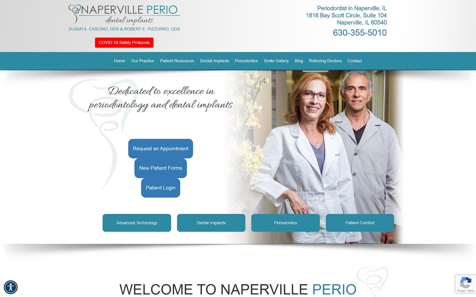 The Screenshot of Naperville Perio napervilleperio.com Website