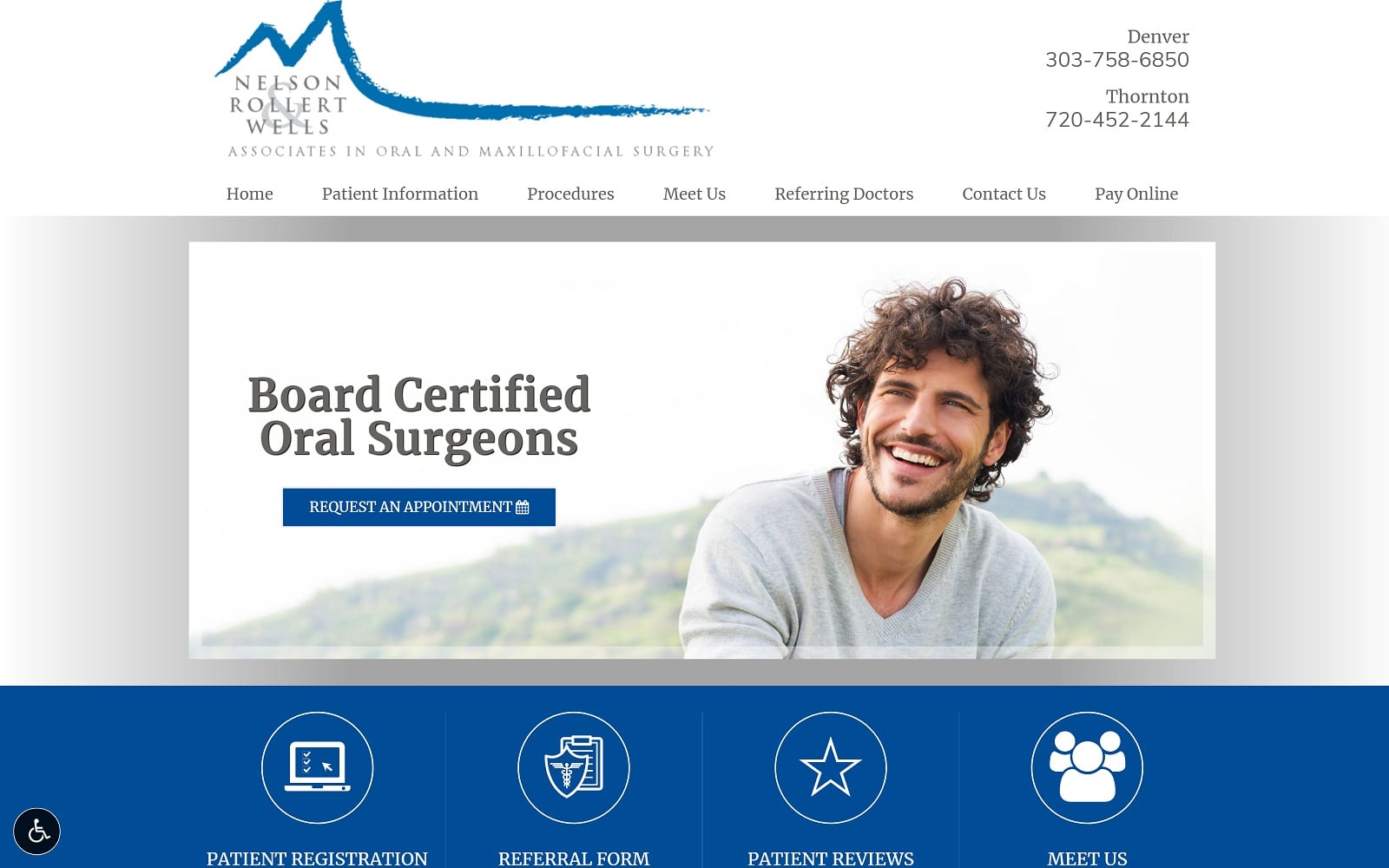 The Screenshot of Nelson, Rollert & Wells Associates in Oral & Maxillofacial Surgery Thornton nelson-rollert-wells.com Website
