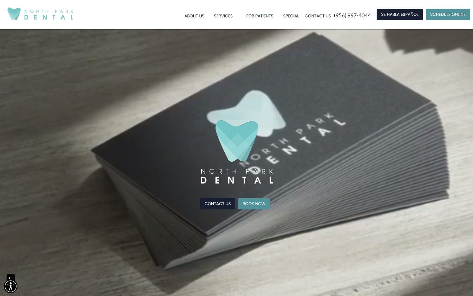 The Screenshot of North Park Dental northparkdentalrgv.com Website