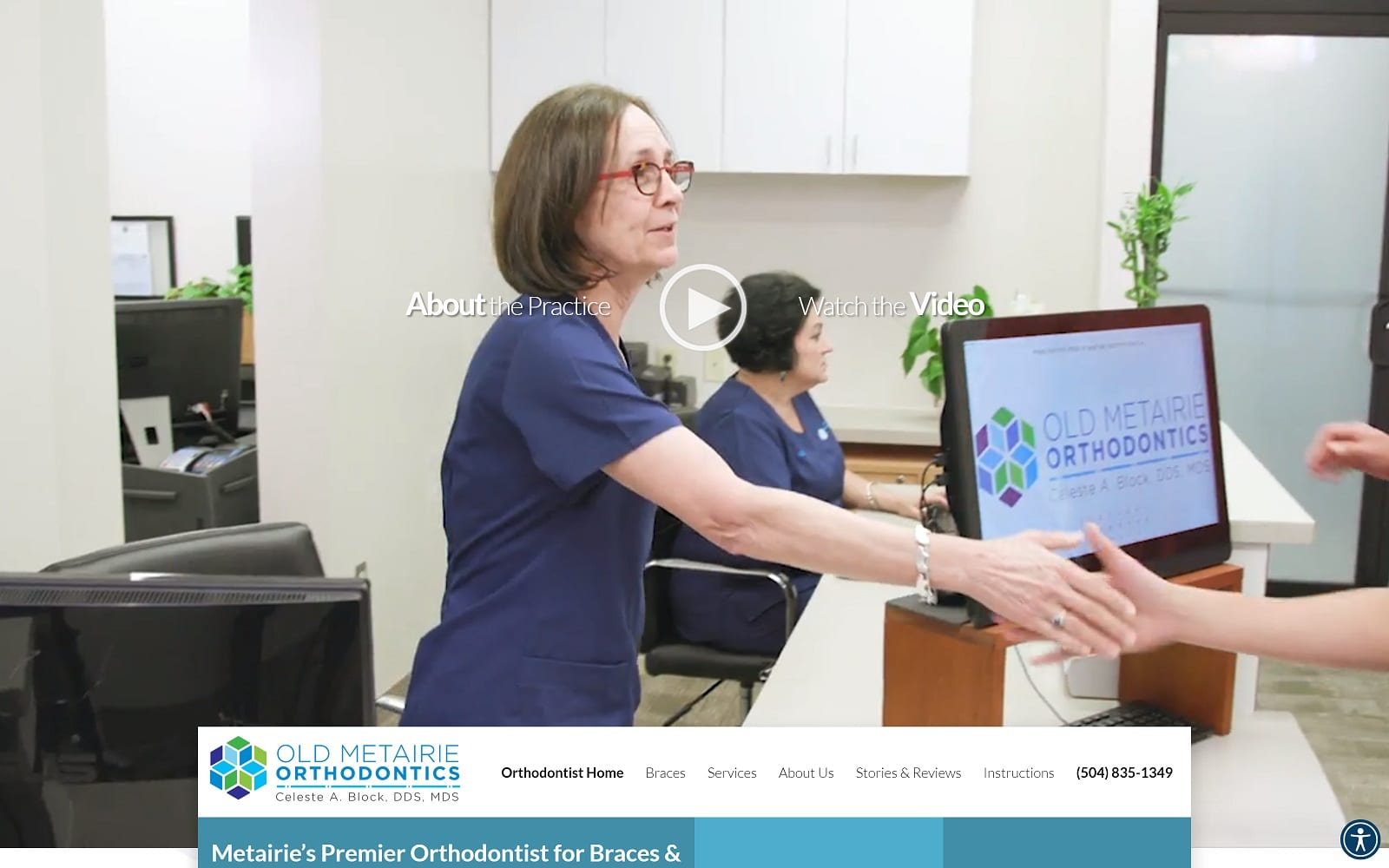 The Screenshot of Old Metairie Orthodontics: Dr. Celeste A. Block, DDS, MDS oldmetairieortho.com Website