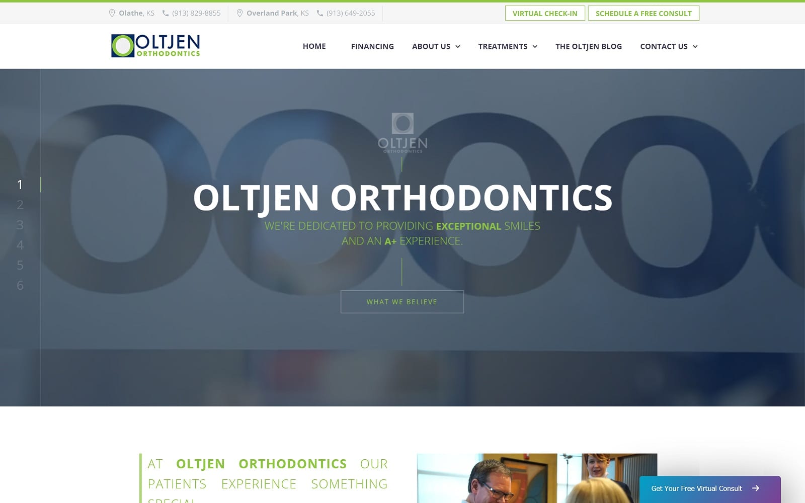 The Screenshot of Oltjen Orthodontics – Dr. Jay Oltjen oltjenbraces.com Website