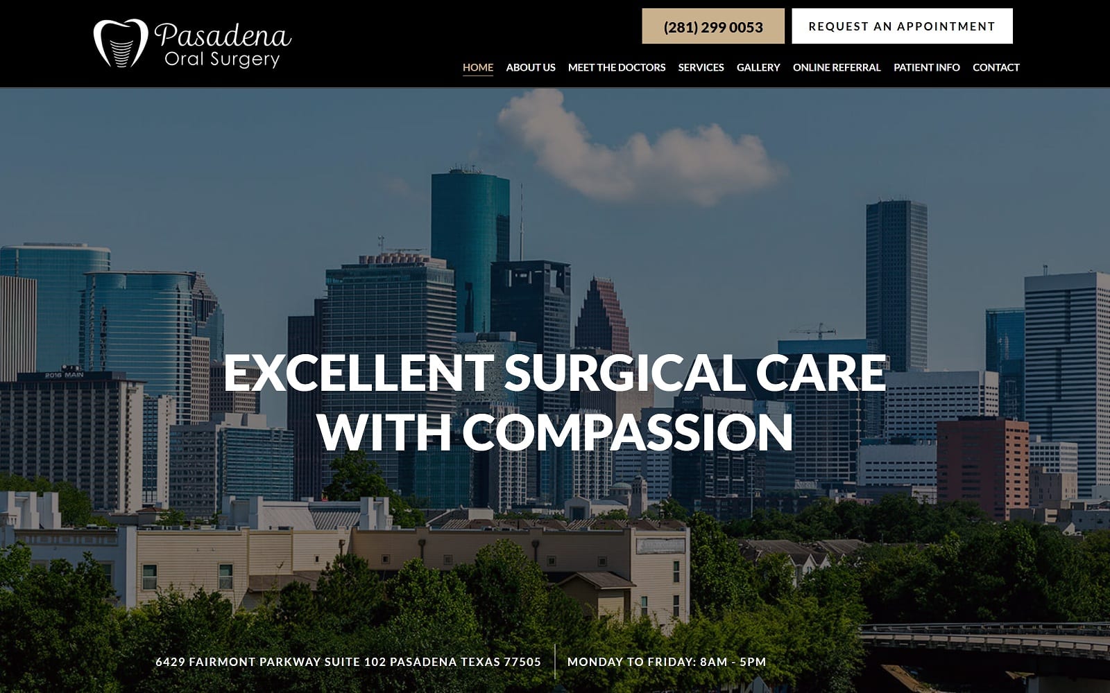 The Screenshot of Pasadena Oral Surgery oralsurgeonpasadena.com Website