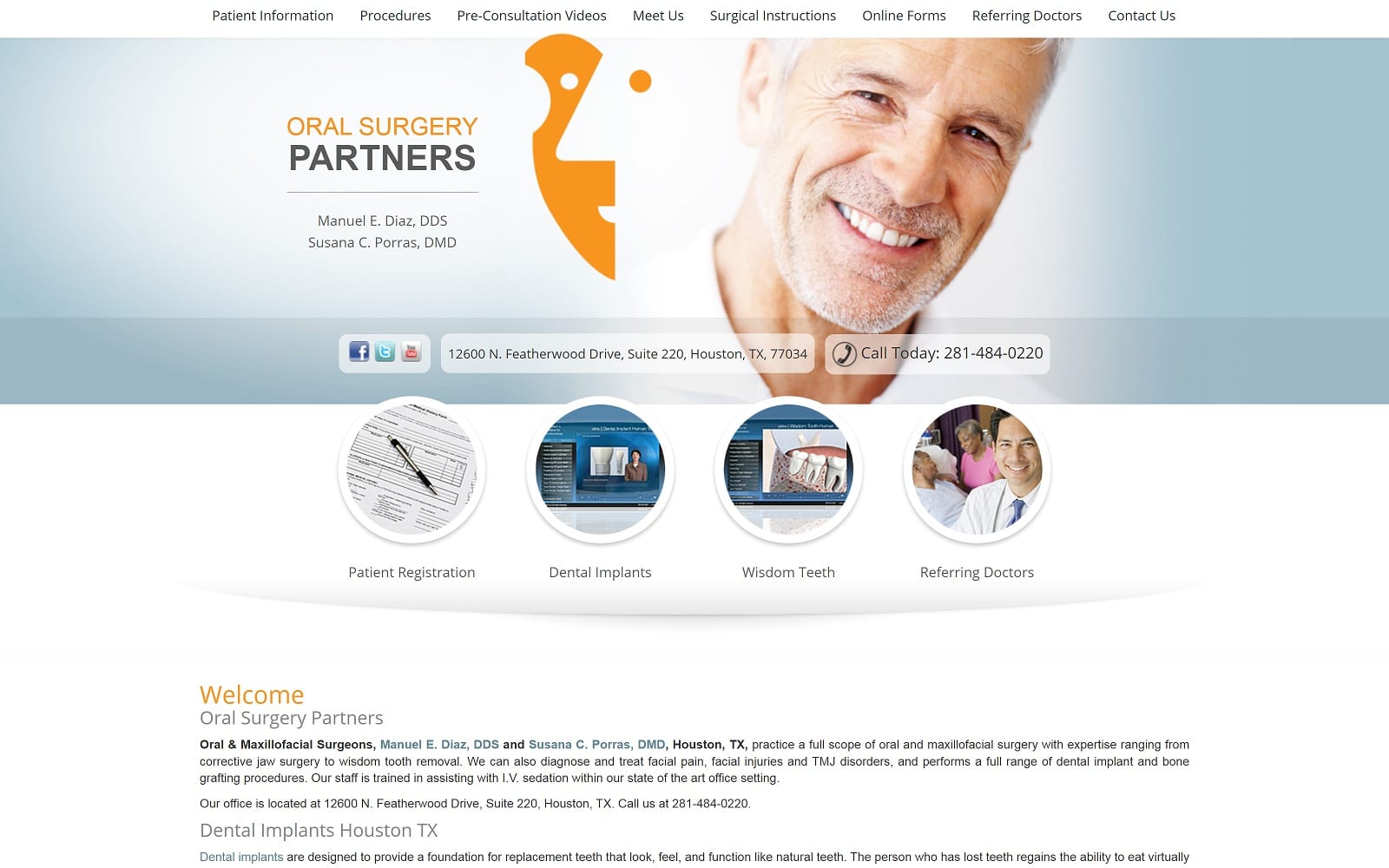 The Screenshot of Oral Surgery Partners  oralsurgerypartners.com Website