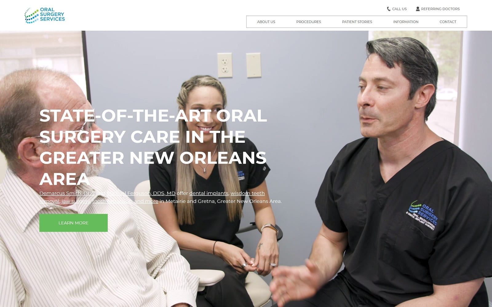 The Screenshot of Oral Surgery Services, Dental Implants & Wisdom Teeth oralsurgeryservices.net Website