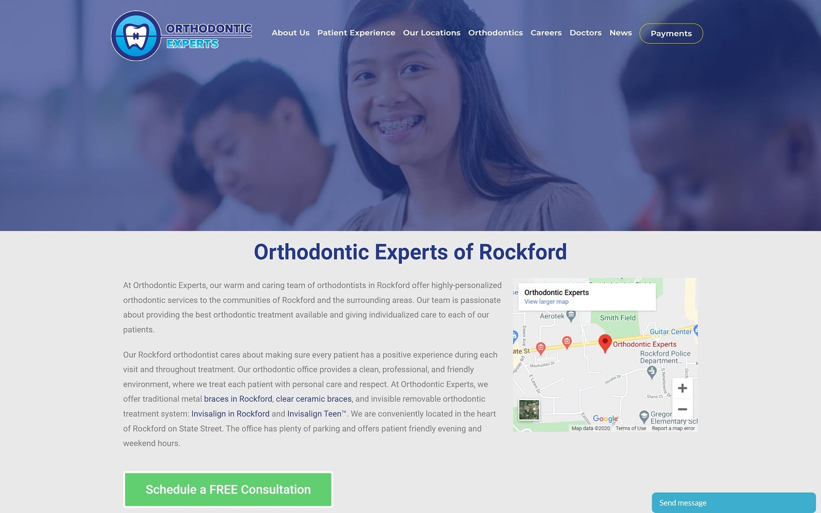 The Screenshot of Orthodontic Experts orthodonticexprts.com/orthodontist-rockford/ Website
 
