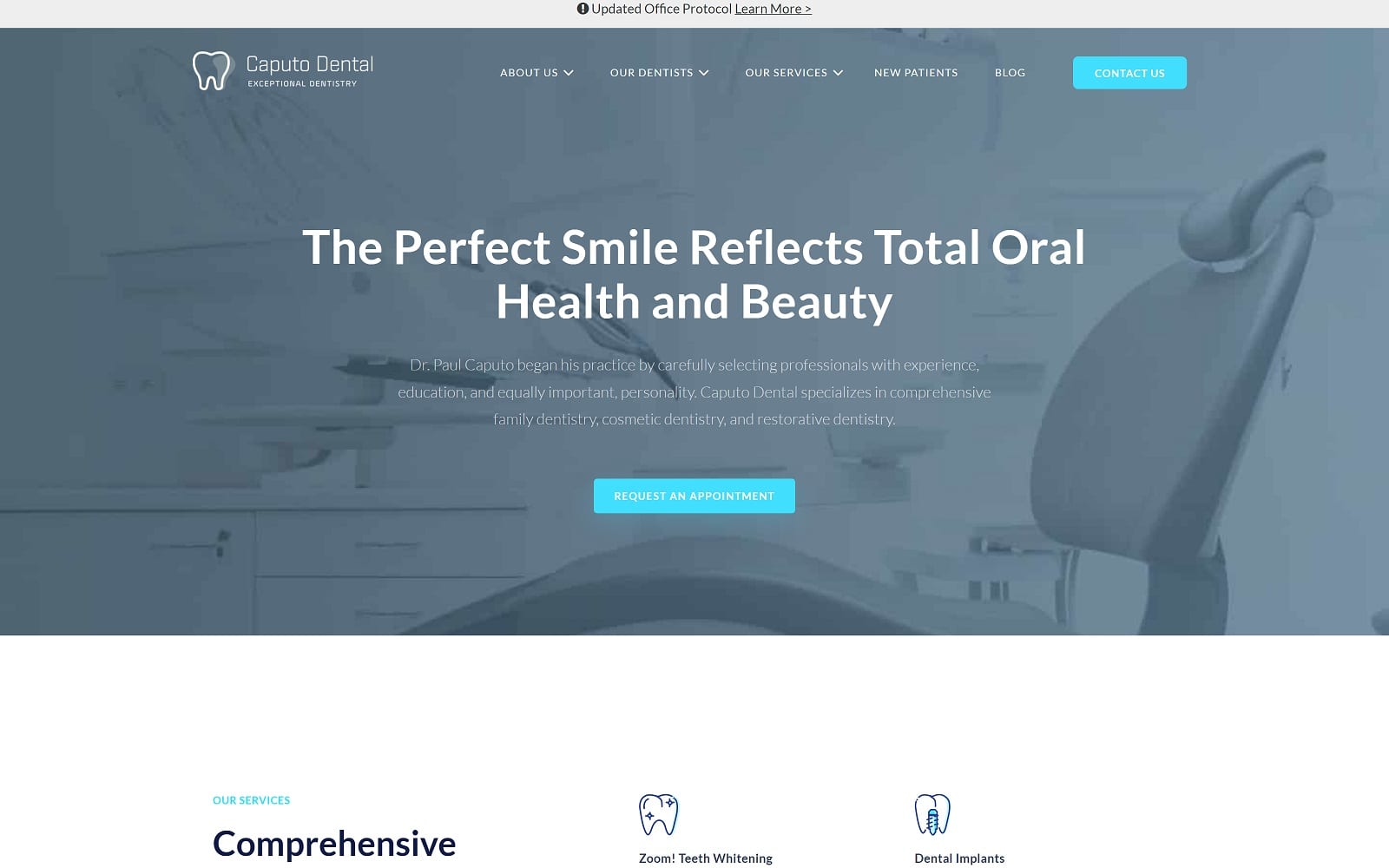 The Screenshot of Caputo Dental paulcaputodds.com Dr. Paul Caputo Website
