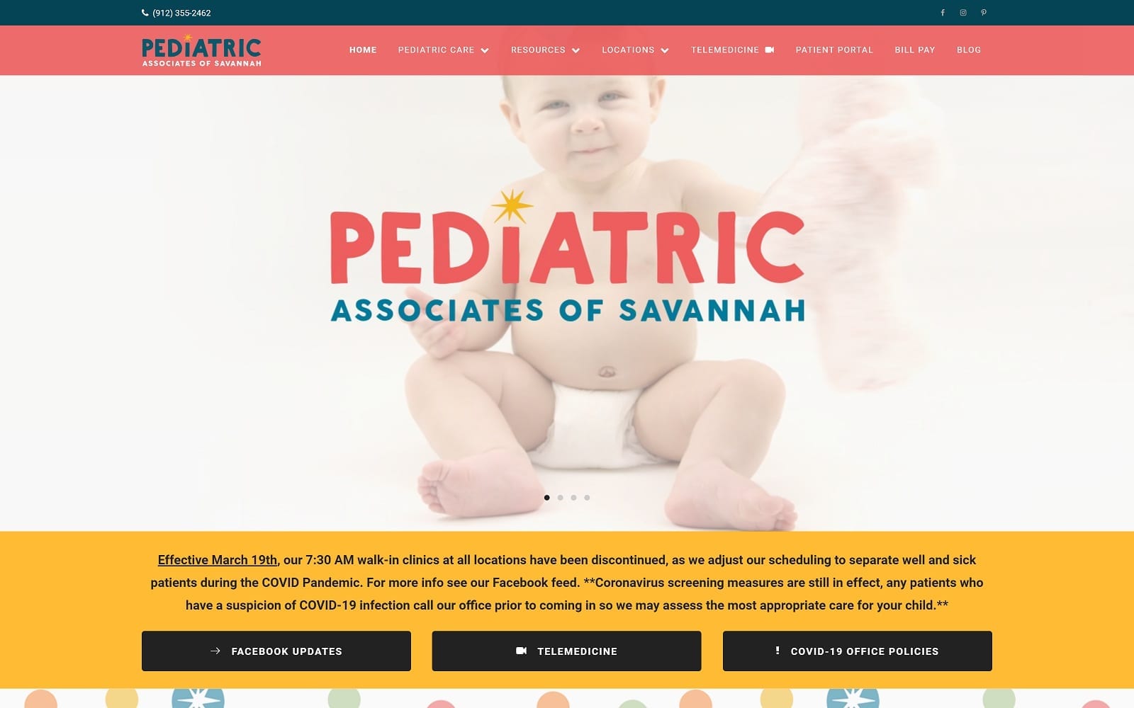The Screenshot of Pediatric Associates of Savannah pedsav.com Website