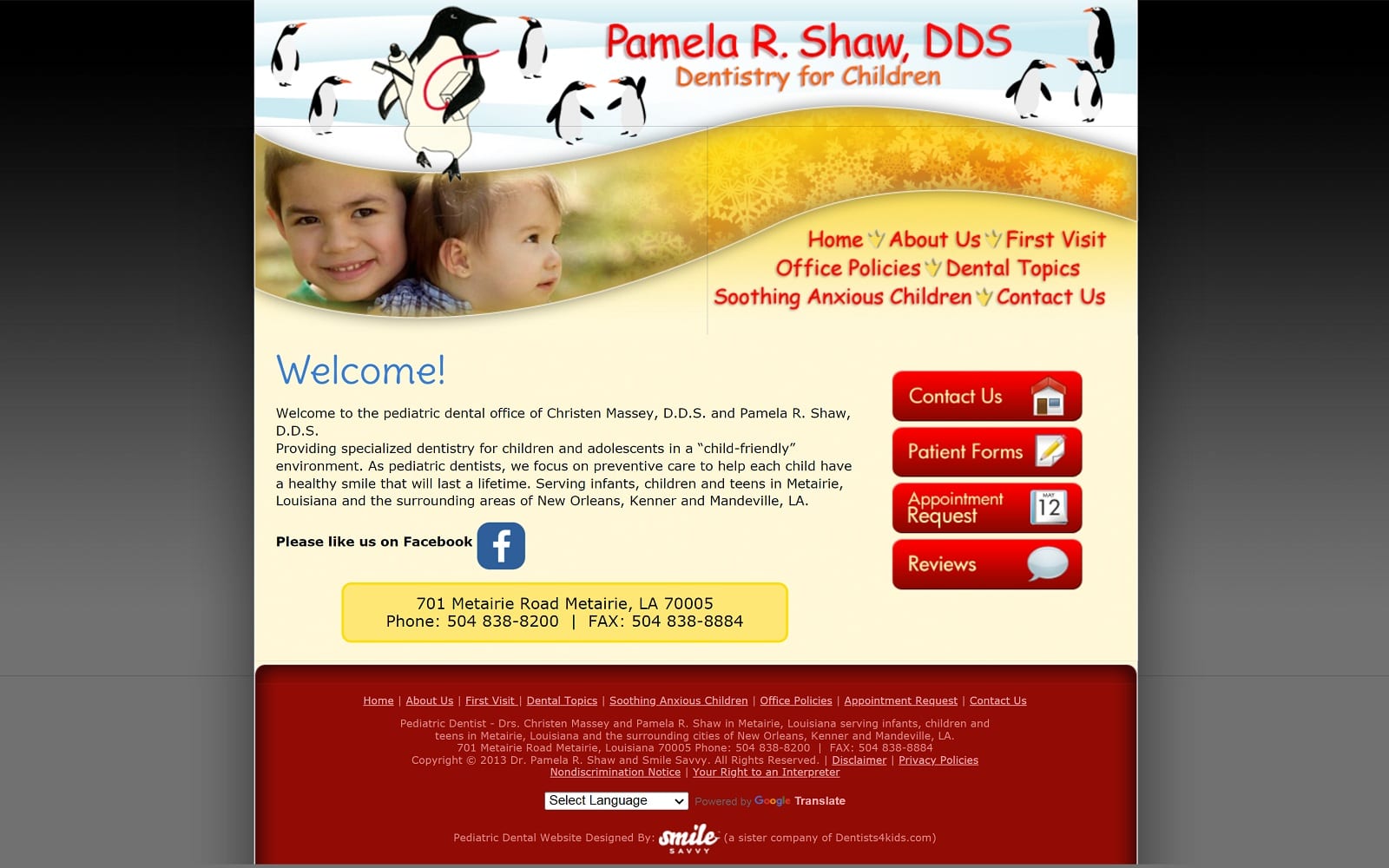 The Screenshot of Christen Massey, DDS penguindentist.com Website