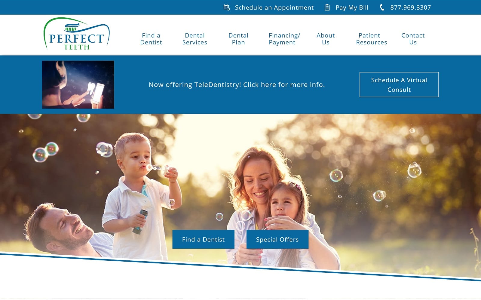 The Screenshot of Perfect Teeth perfectteeth.com Website