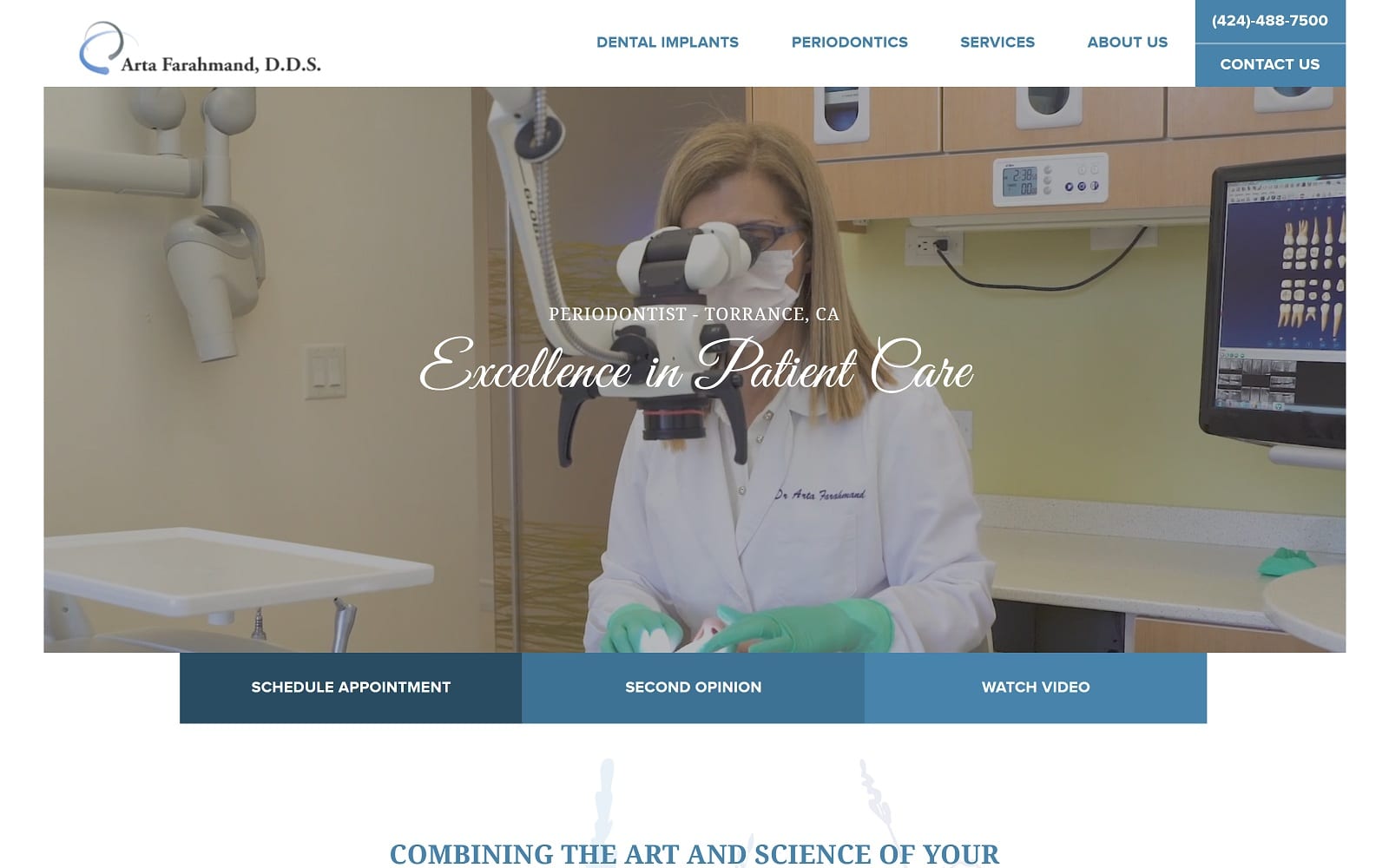 The Screenshot of Dr. Arta Farahmand periodentalimplants.com Website